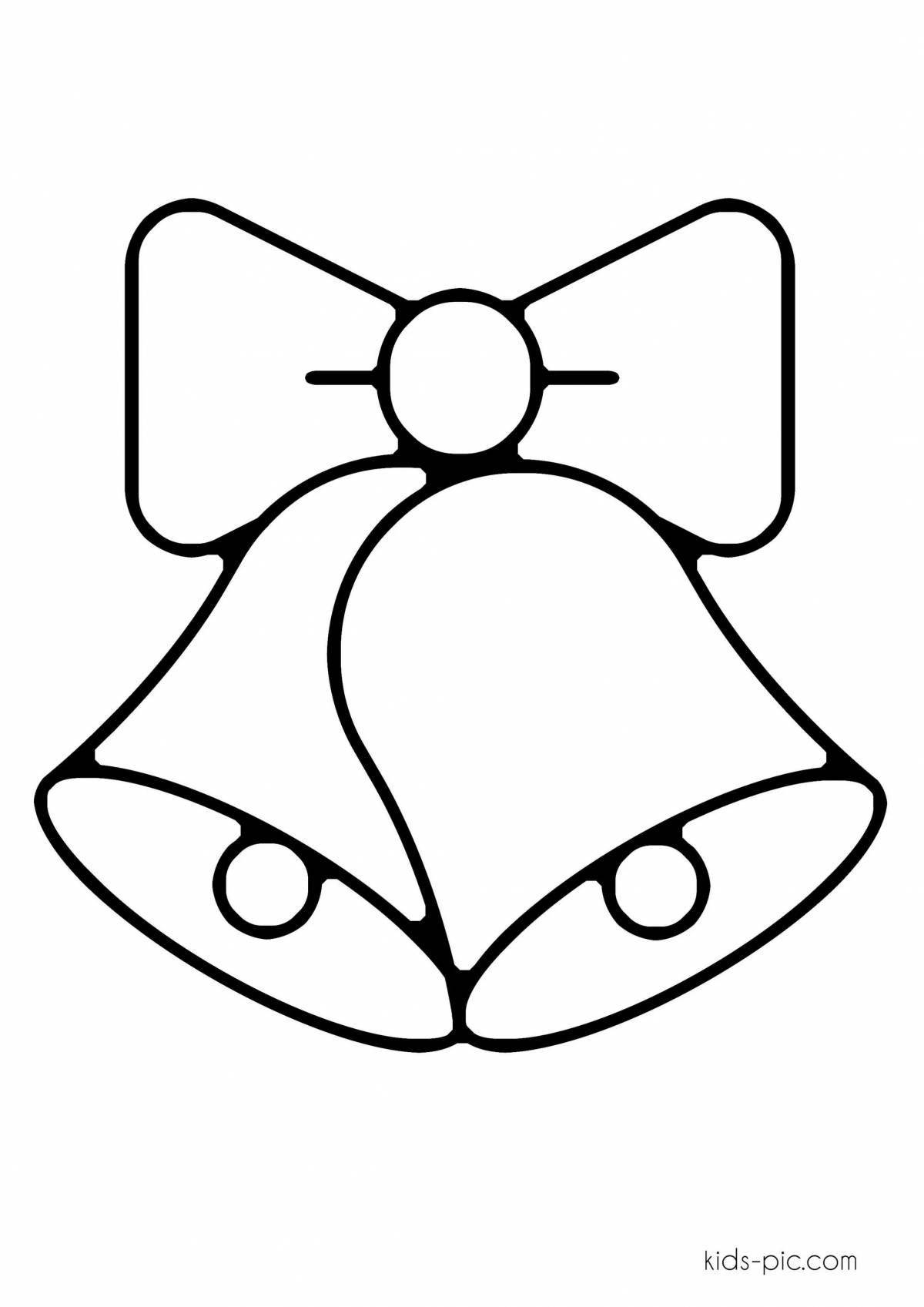 Photo Sparkling school bell with a bow