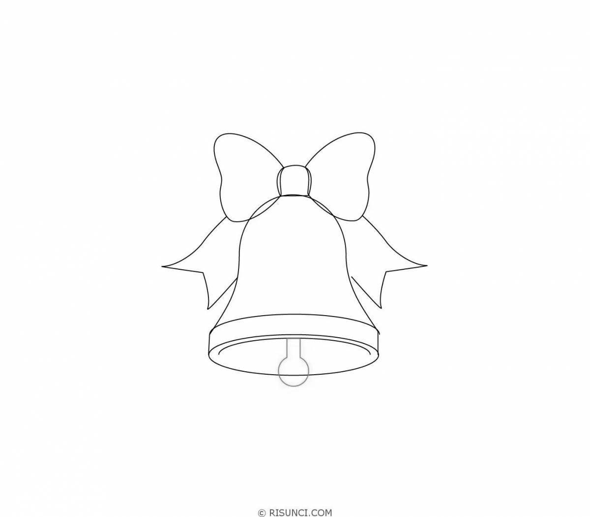 Photo Delicate school bell with a bow