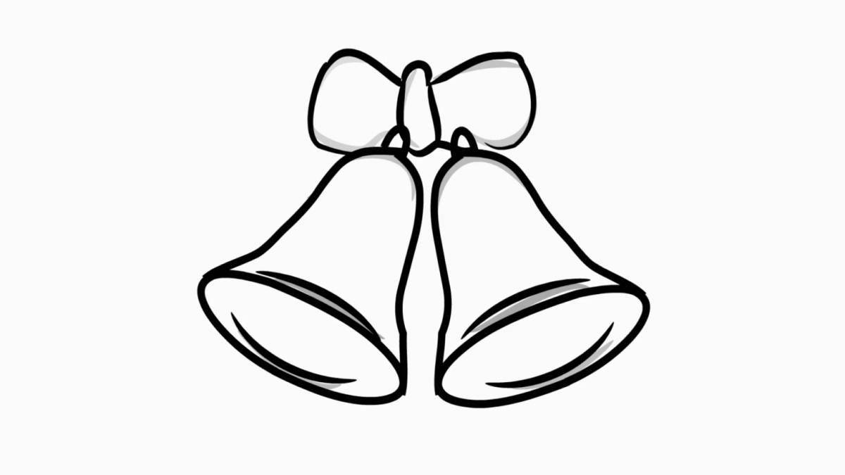 Photo Intricate school bell with a bow