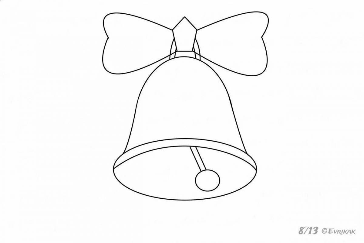 Joyful school bell with a bow