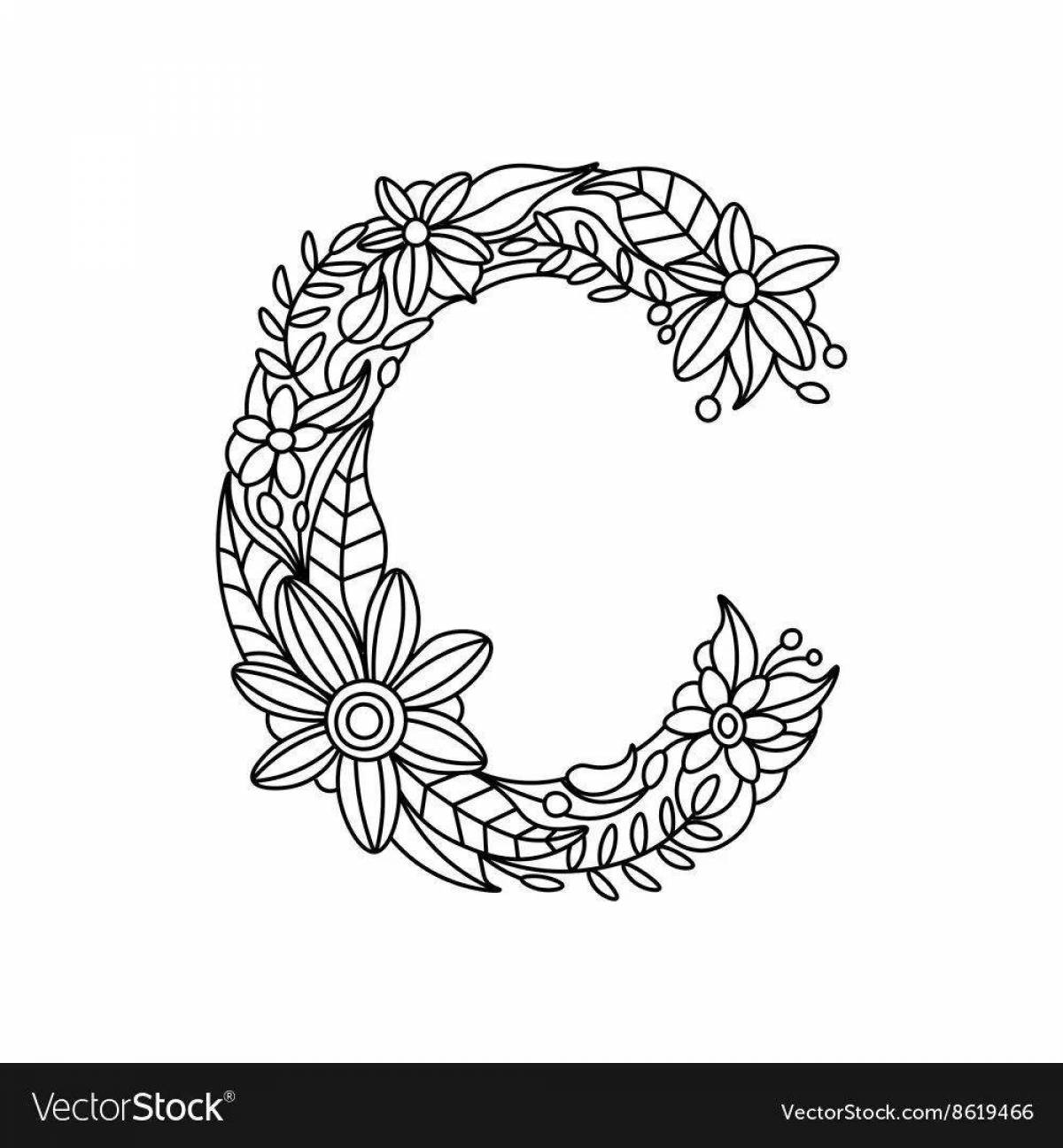 Fun letter c with flowers