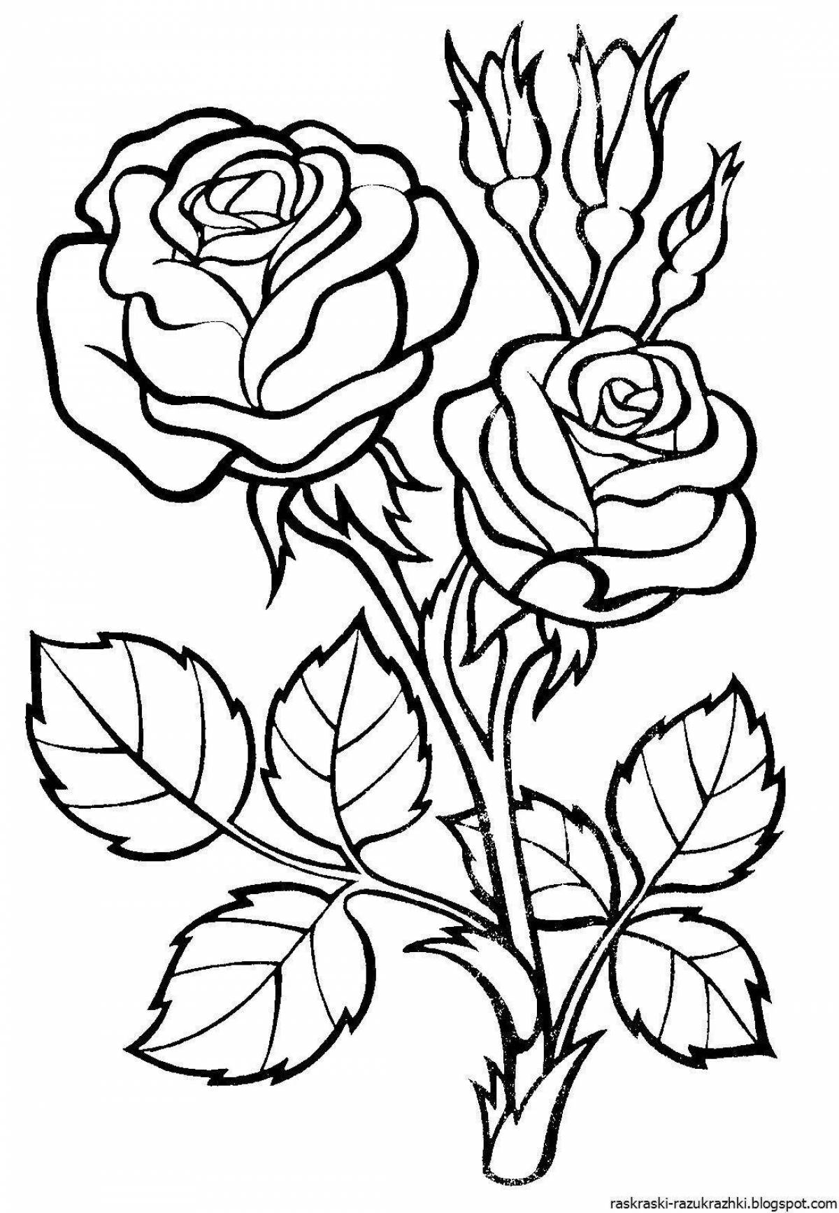 Beautiful flower coloring for girls