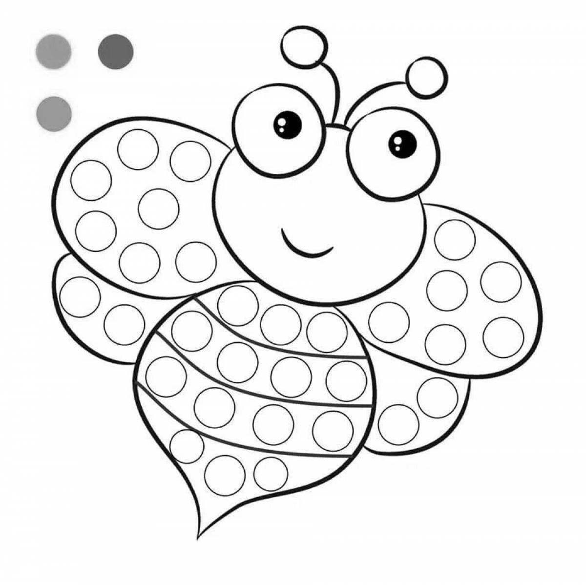 Playful cotton swab coloring page for kids