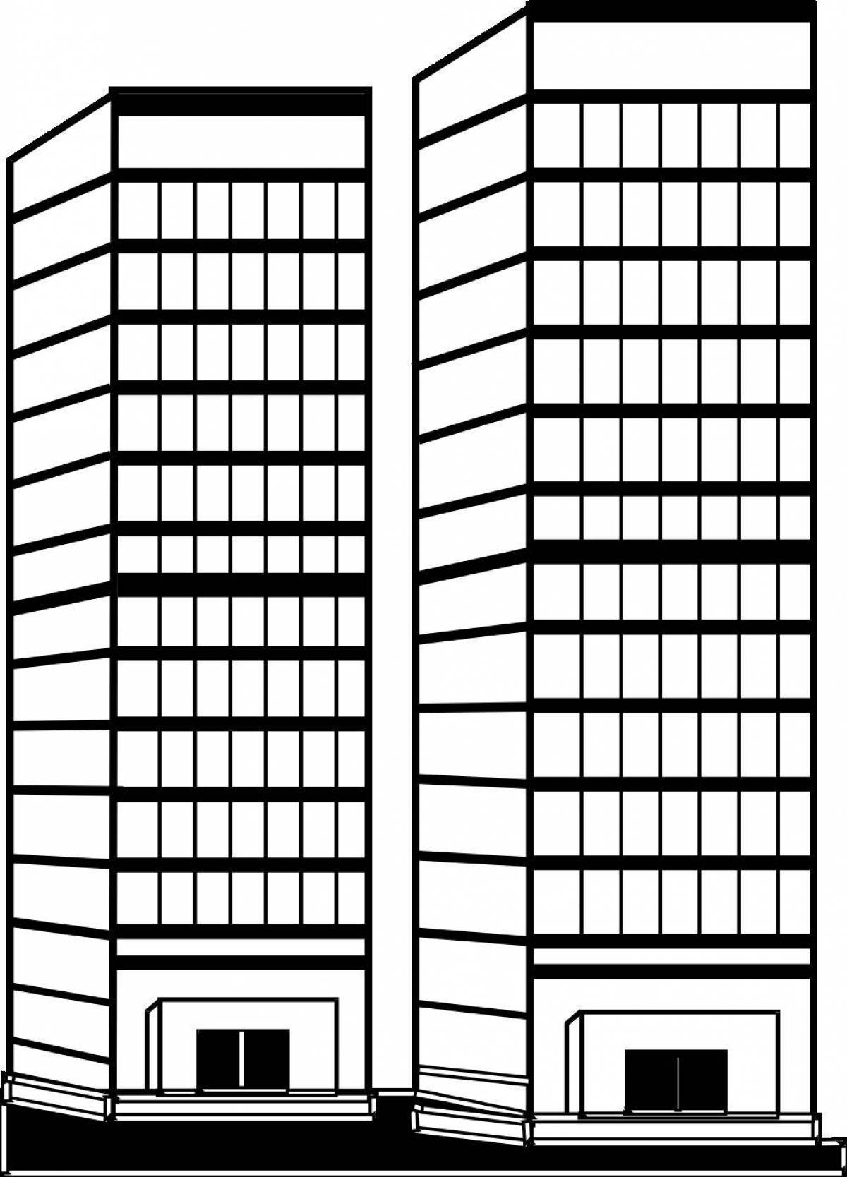 Amazing high-rise buildings coloring pages for kids