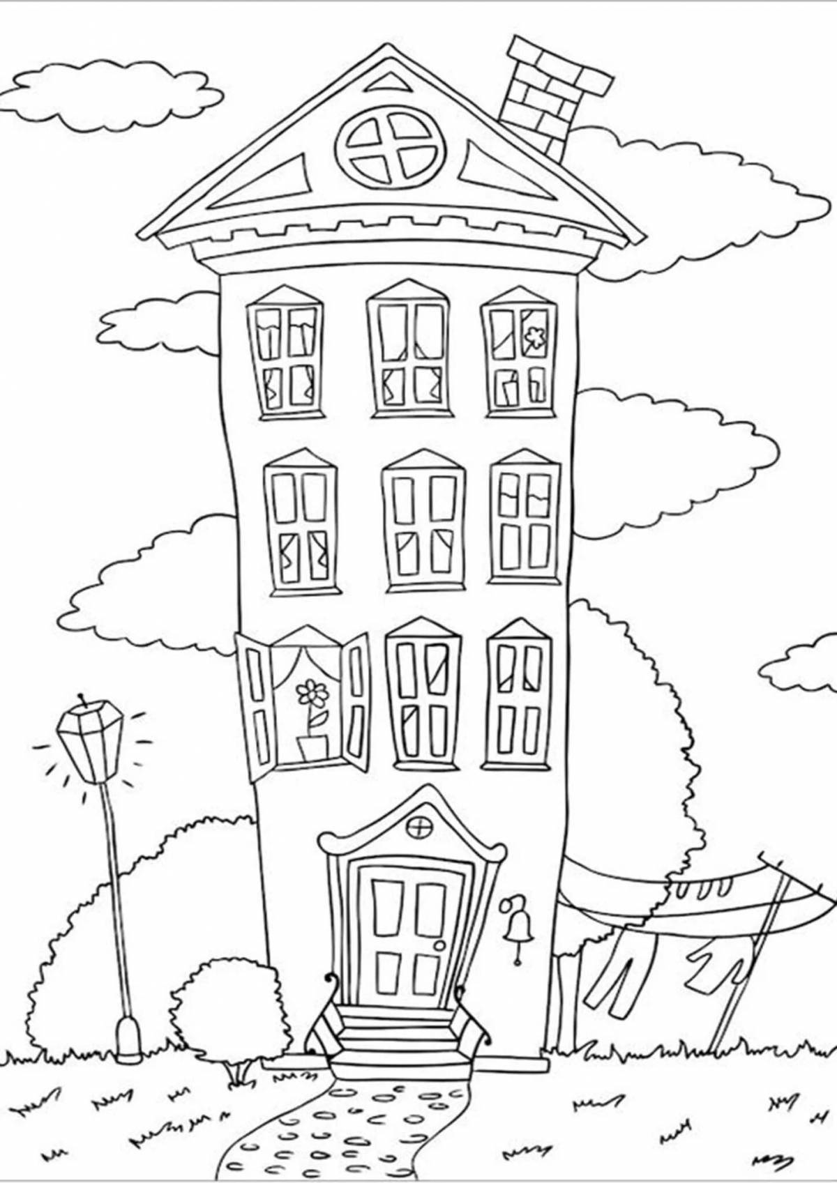 Exciting high-rise building coloring pages for kids