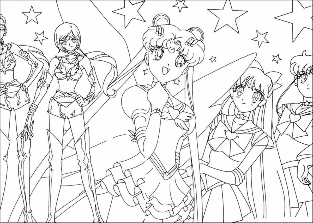 Color anime by numbers game coloring page