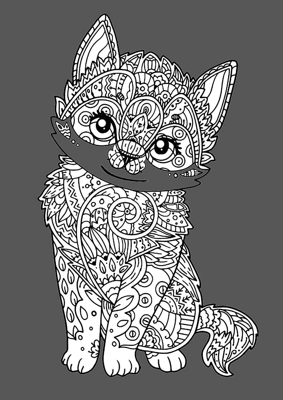 Delightful antistress coloring book for girls animals