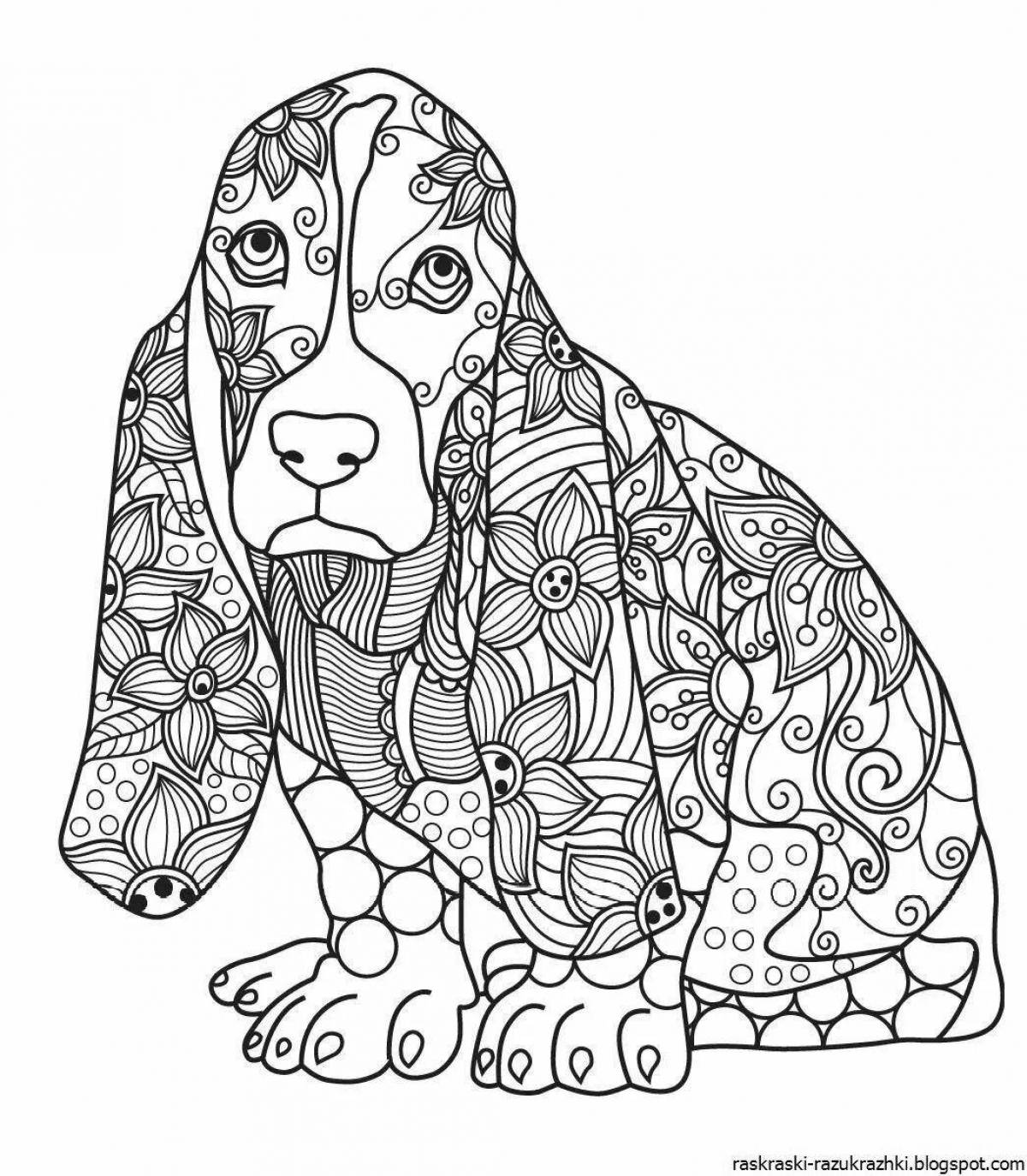 Adorable anti-stress coloring book for girls animals