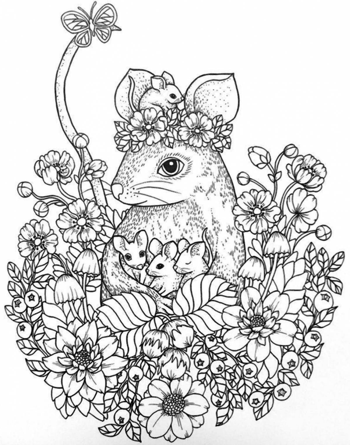 Violent anti-stress coloring for girls animals