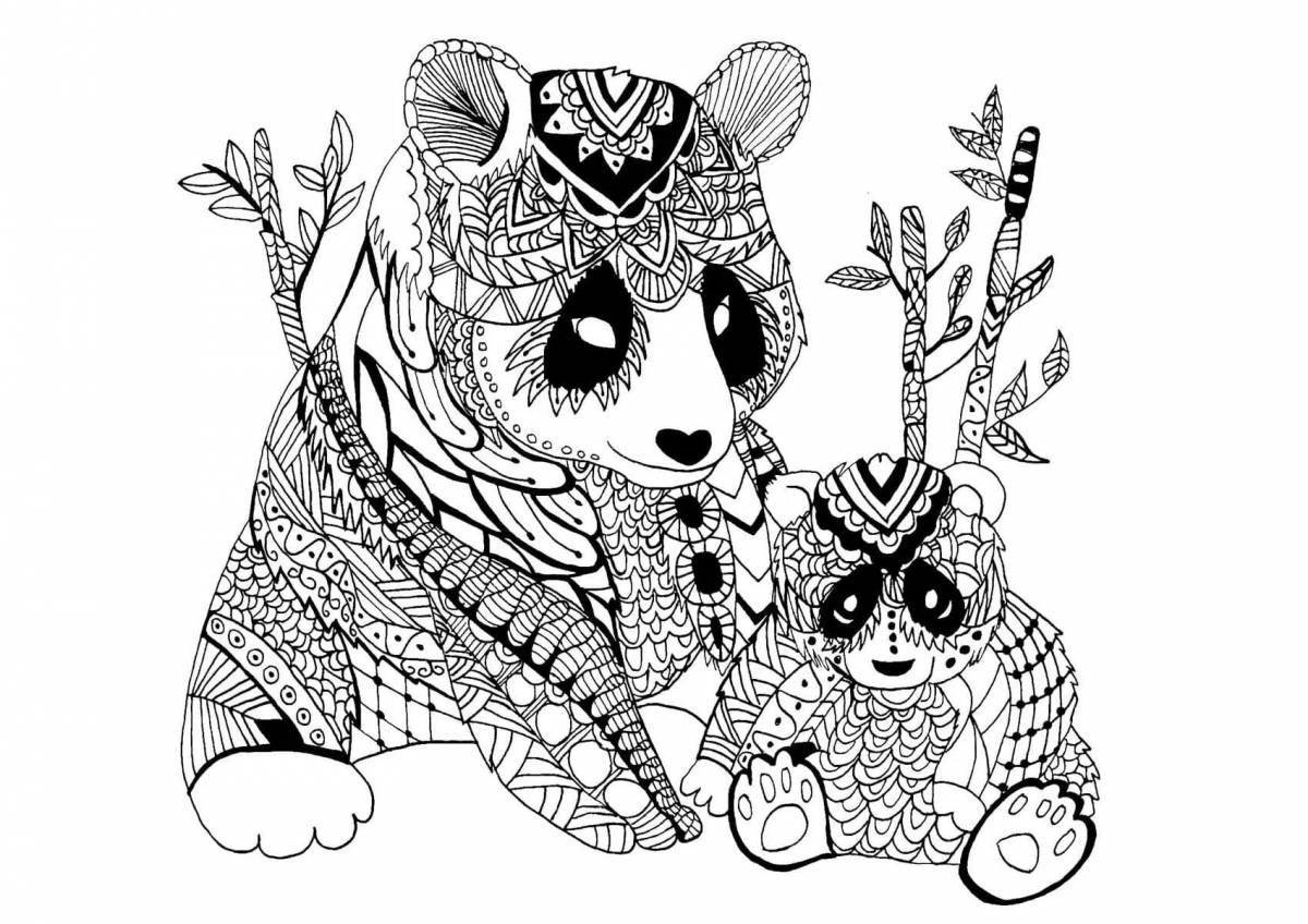 Dazzling anti-stress animal coloring book for girls