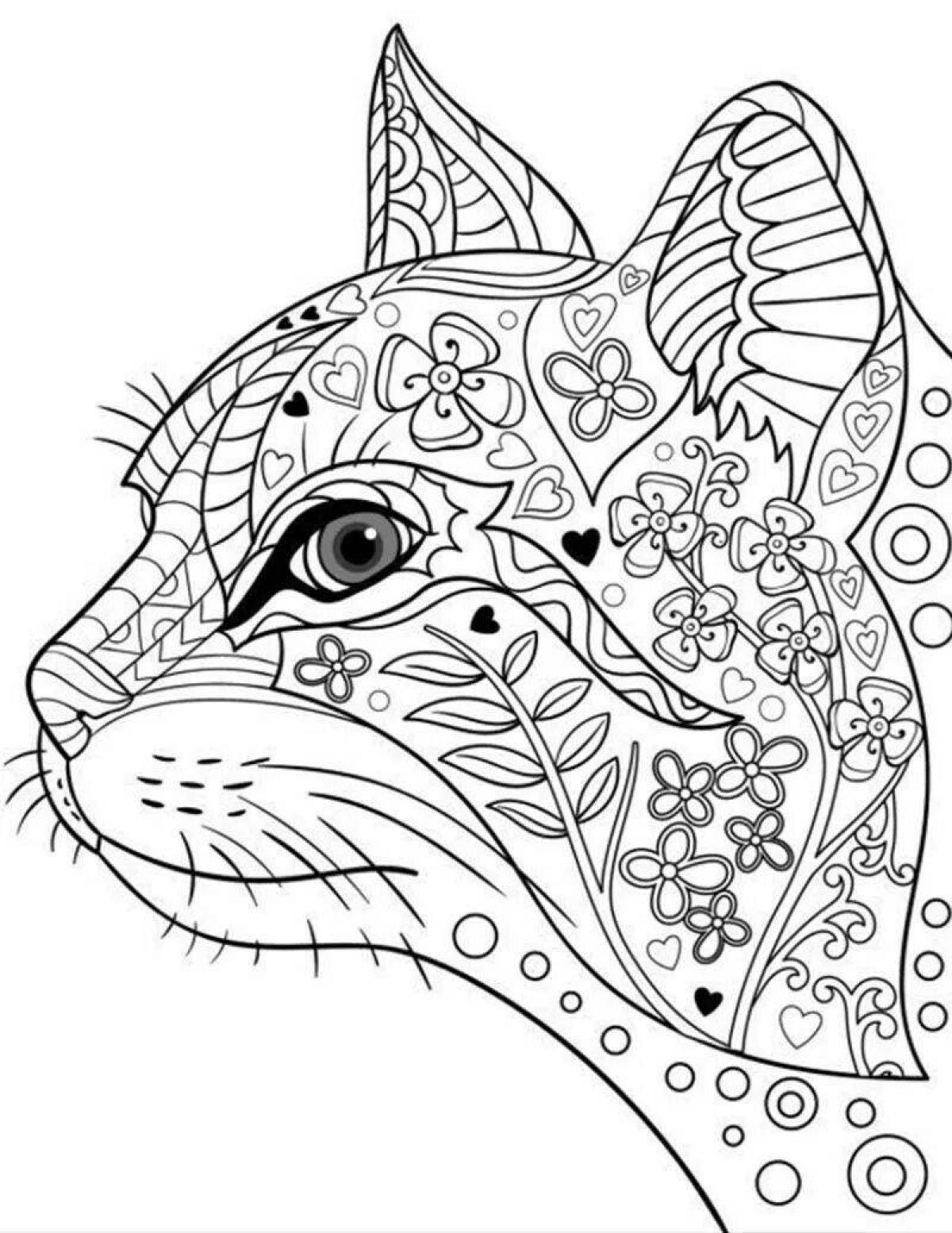 Exotic antistress coloring book for girls animals