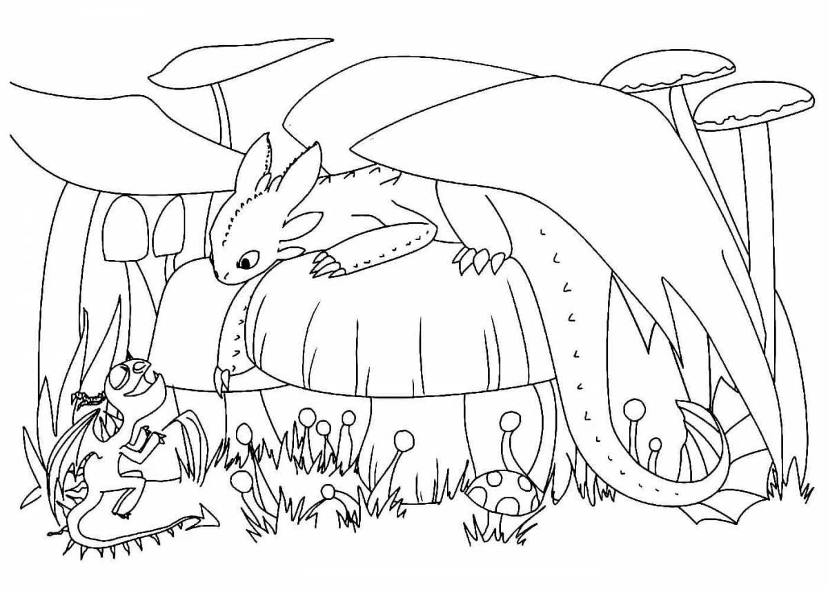 Coloring book shining toothless
