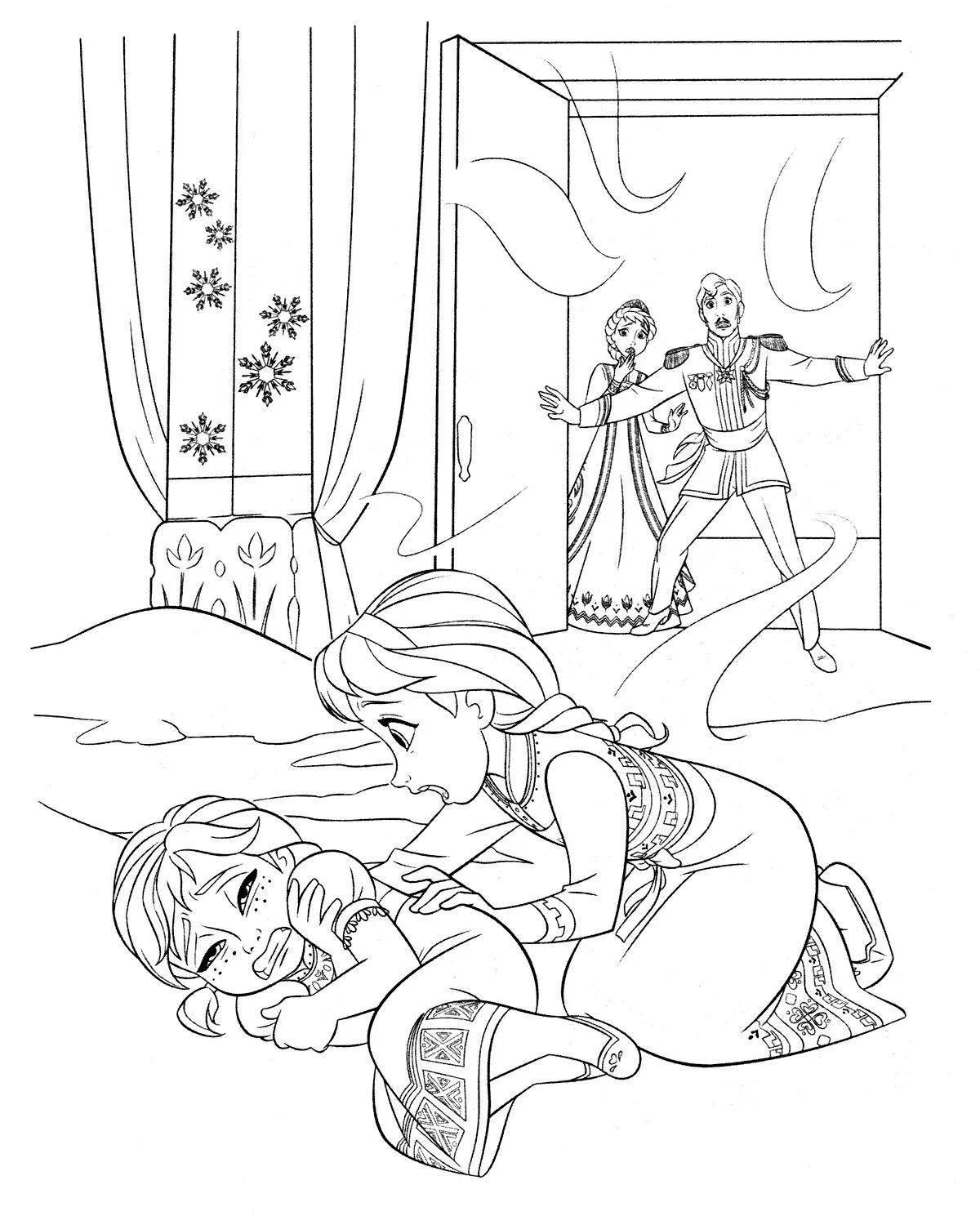 Frozen coloring game bold