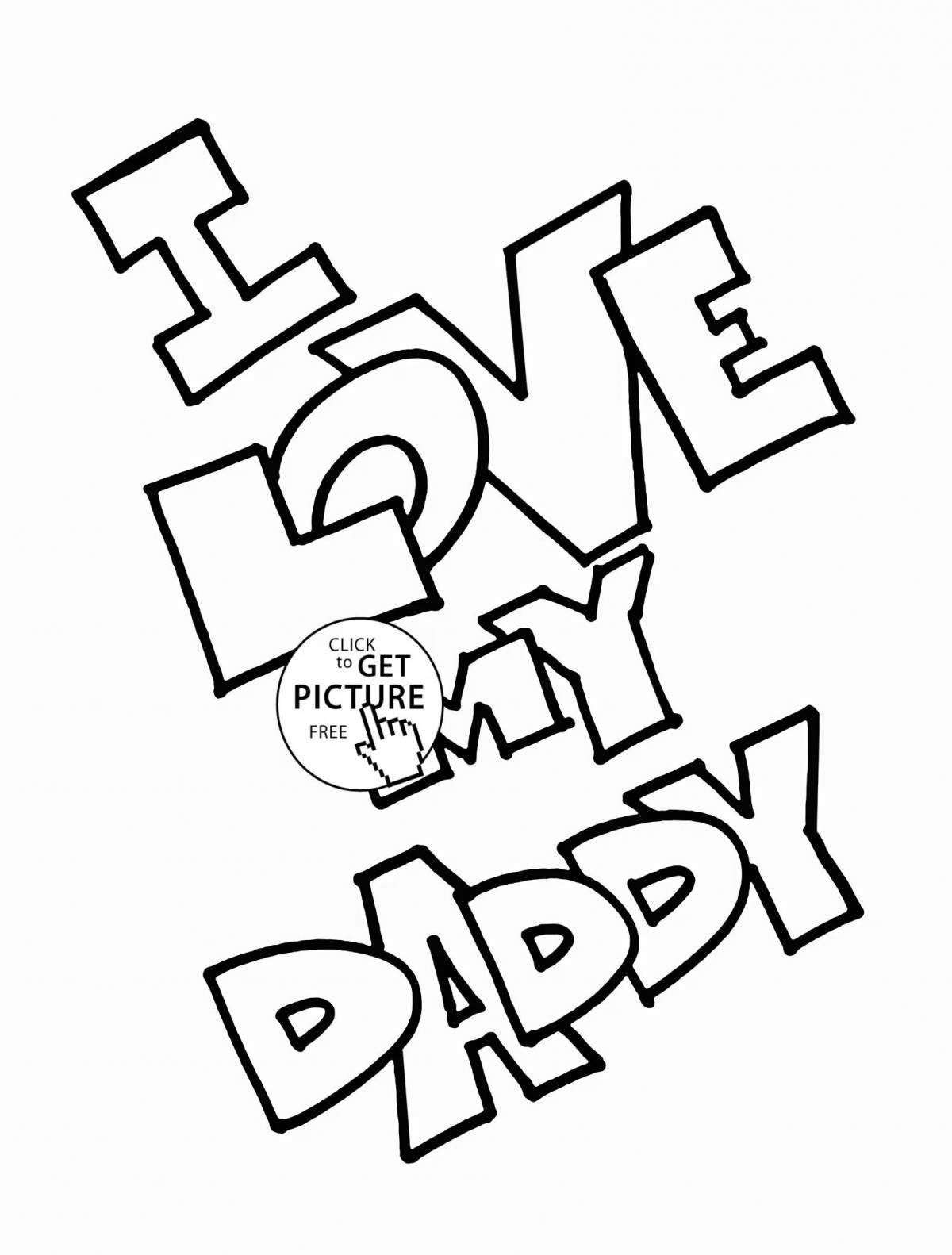 Happy i love you dad coloring page