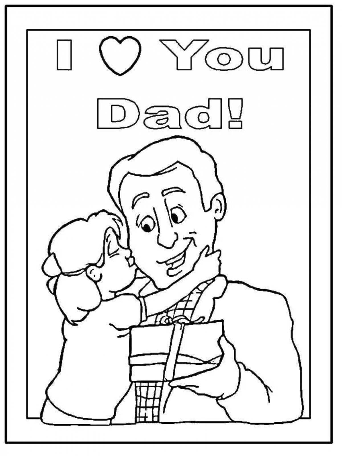 Славная страница раскраски «я люблю тебя, папа»