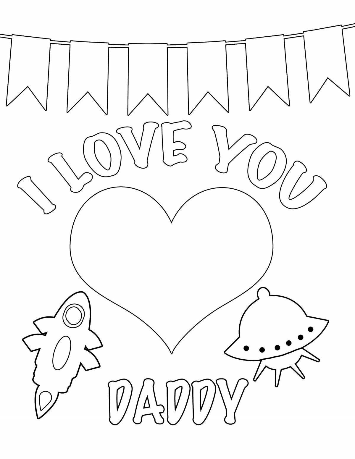 Exquisite i love you dad coloring page