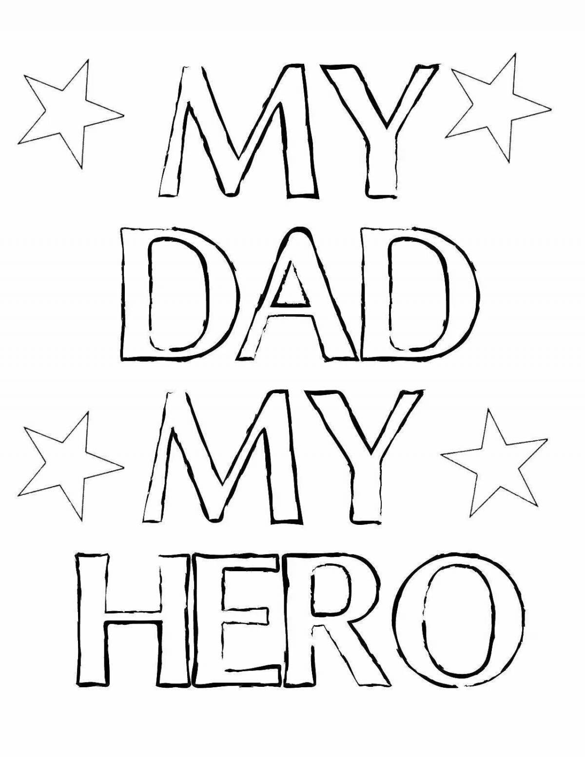 Glitter i love you dad coloring page