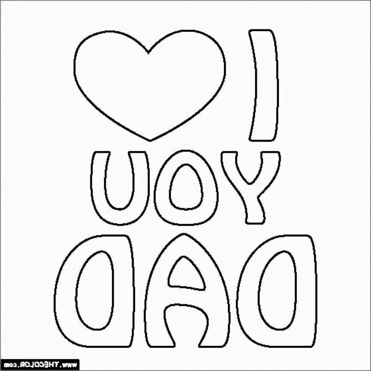 Amazing i love you dad coloring page