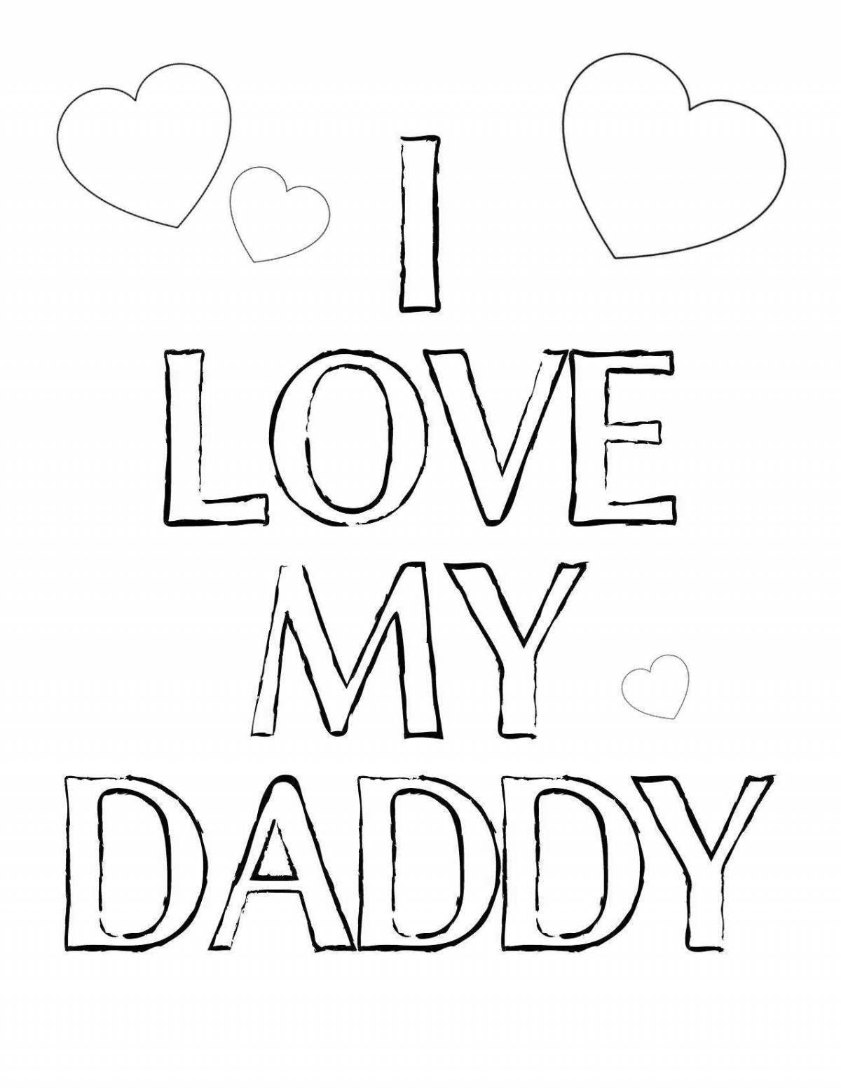 I love you dad holiday coloring page