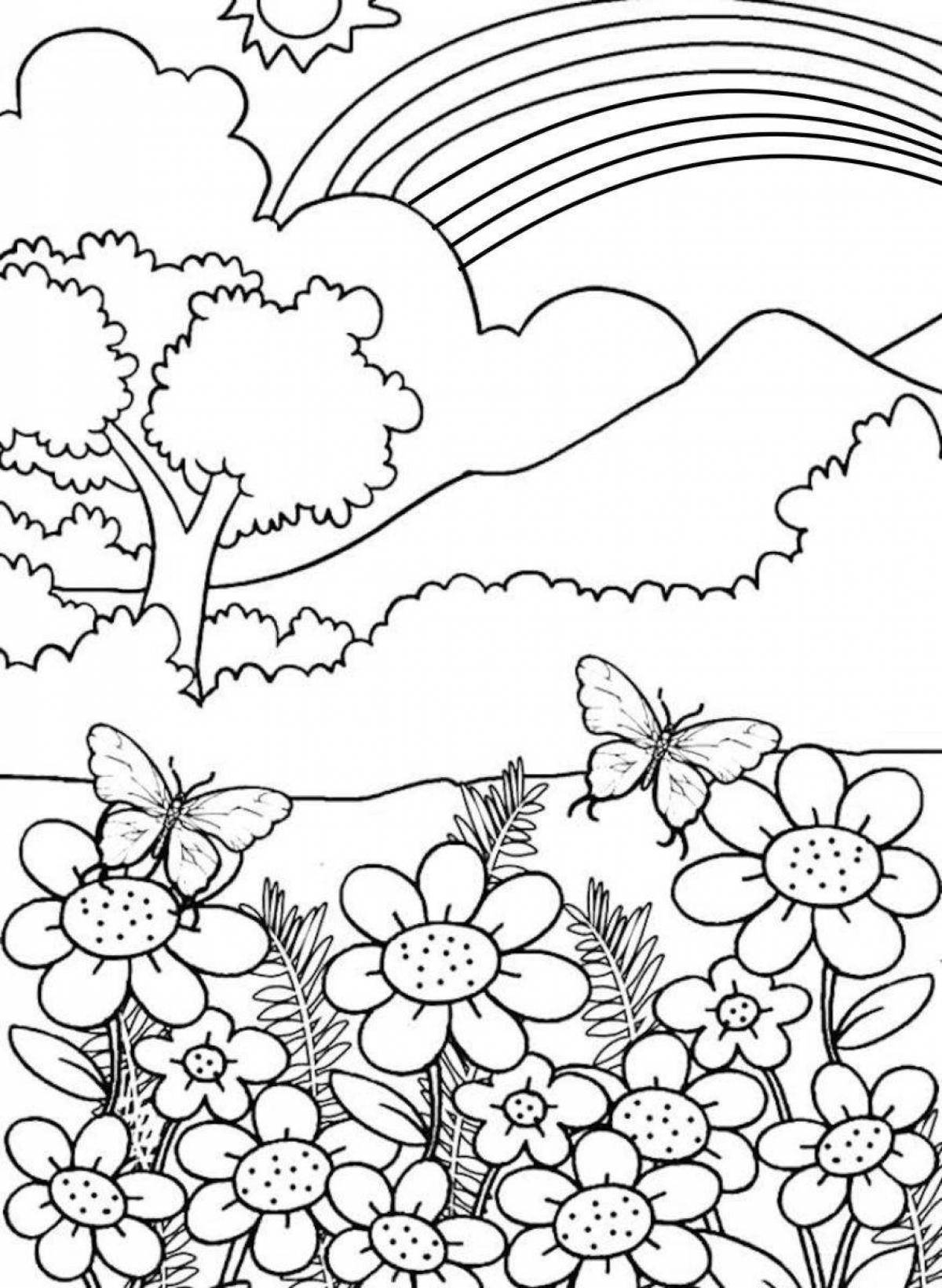 Mysterious coloring book for children about the nature of Russia