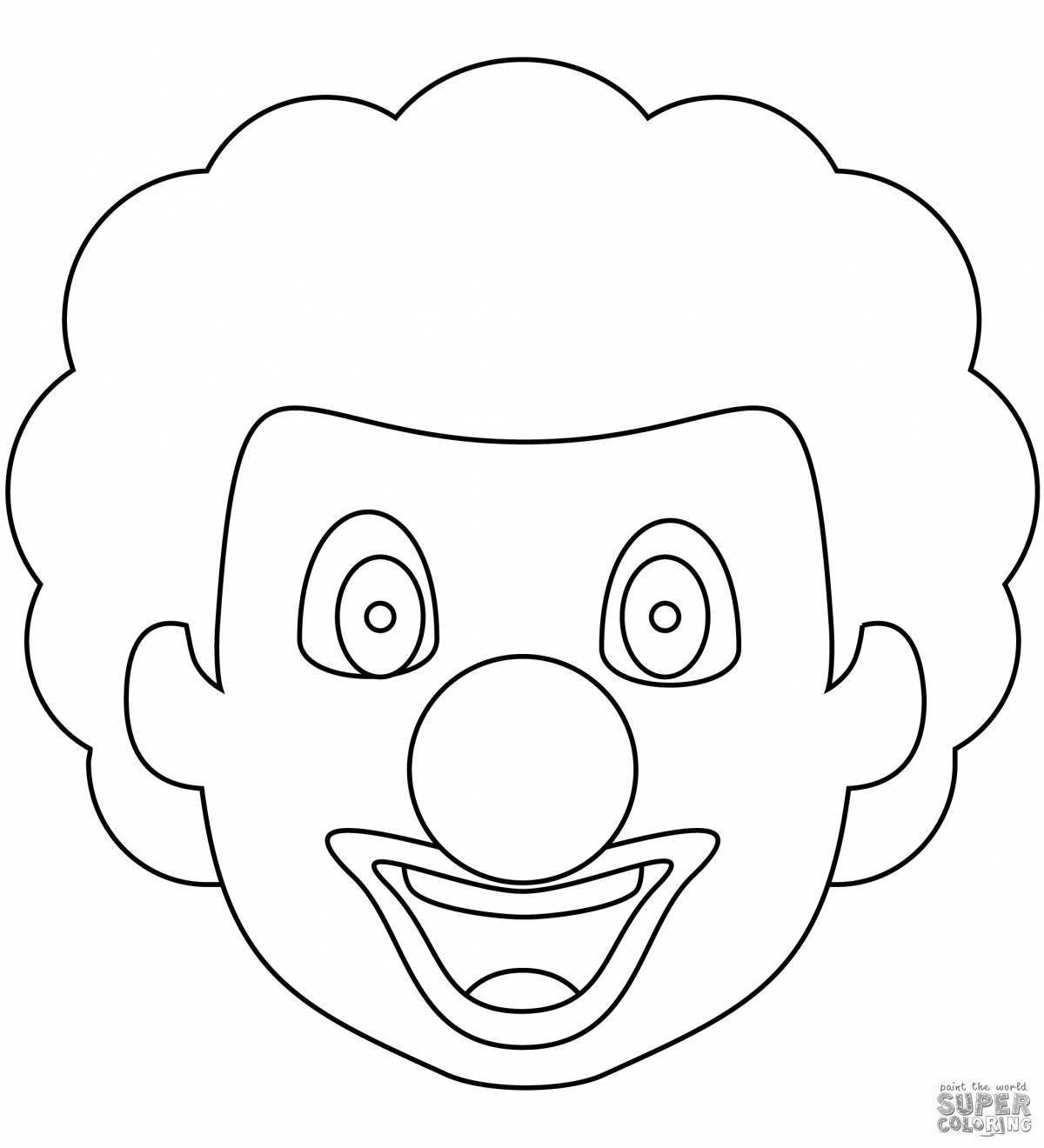 Fun clown face coloring for kids