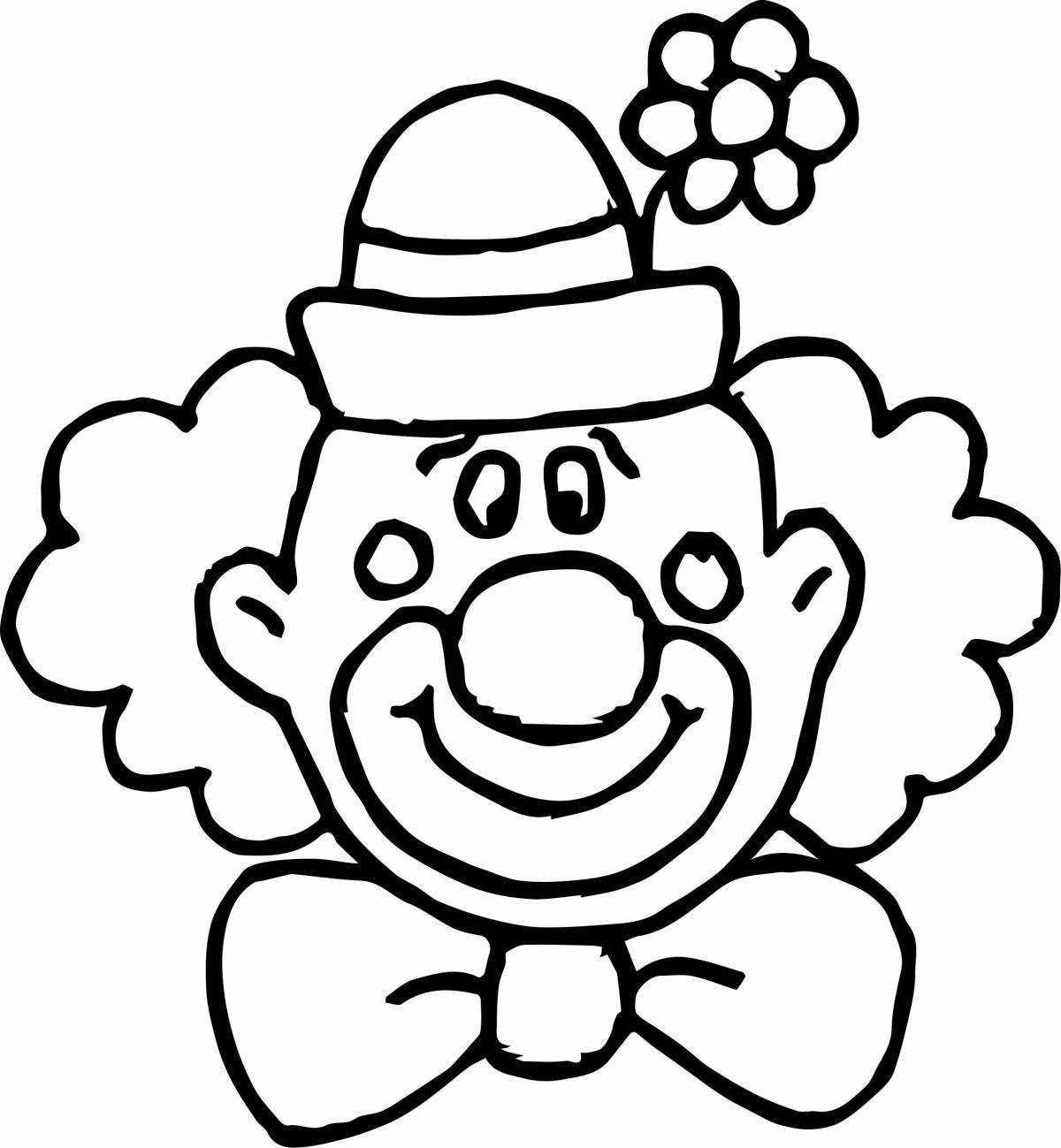 Outstanding clown face coloring page for kids