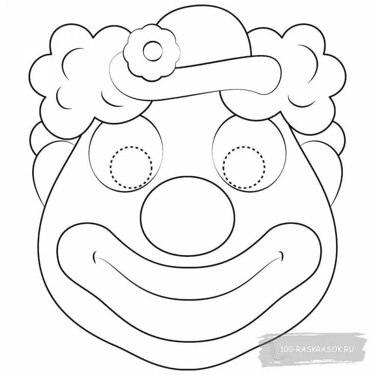 Awesome clown face coloring page for kids