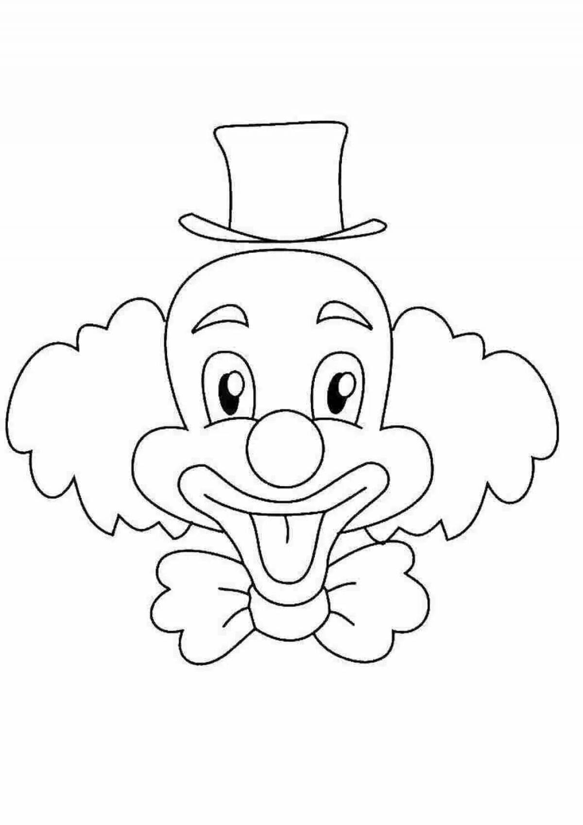 Great clown face coloring page for kids