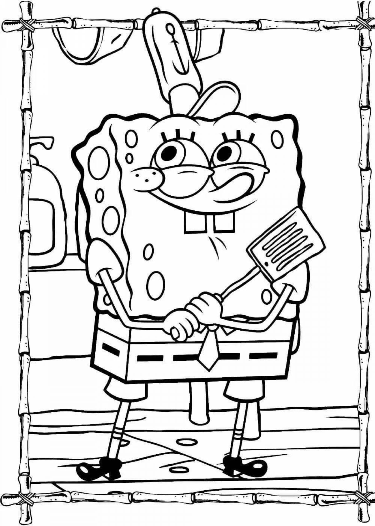 Joyful spongebob coloring for boys