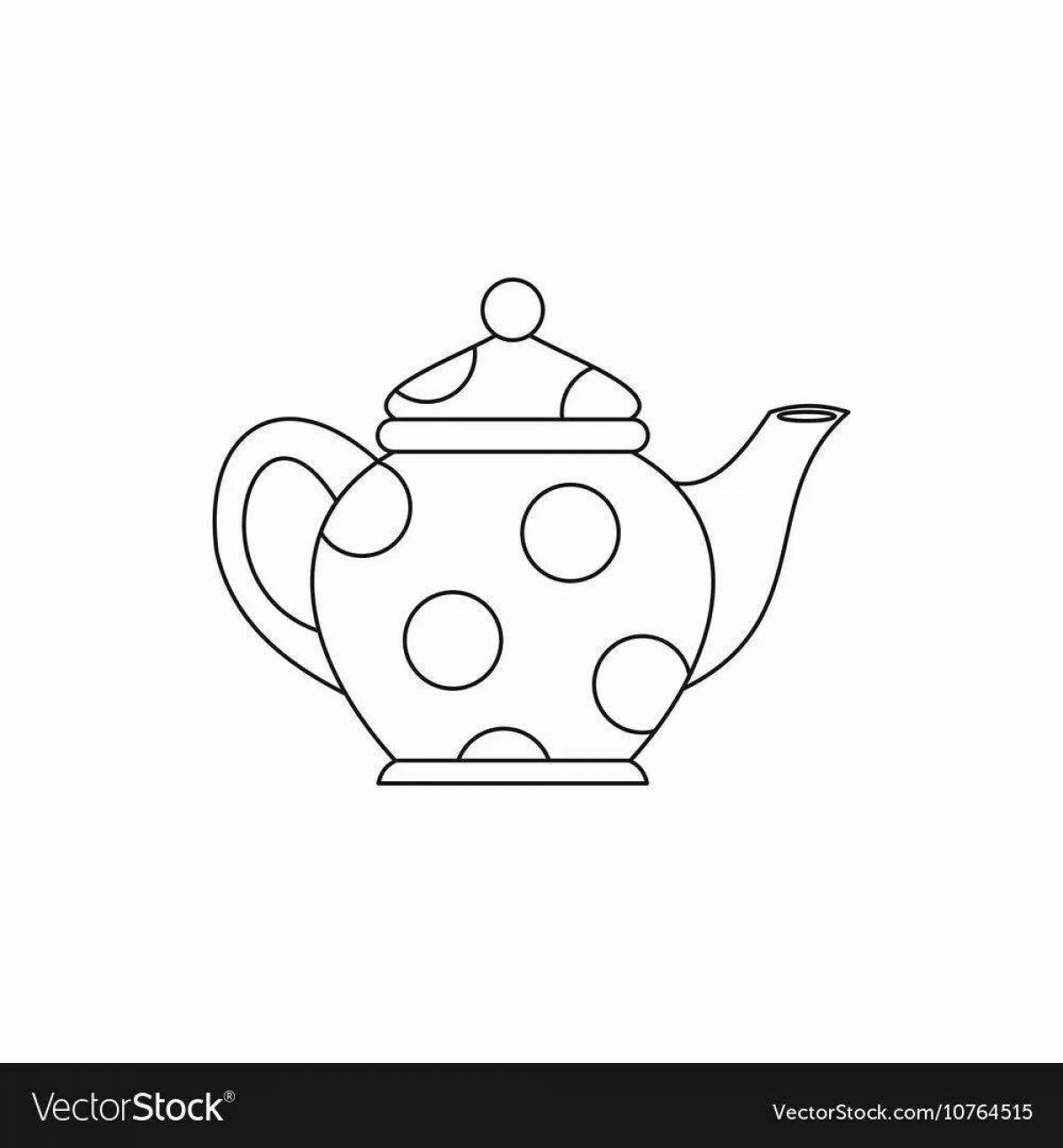 Раскраска «счастливый чайник» для детей