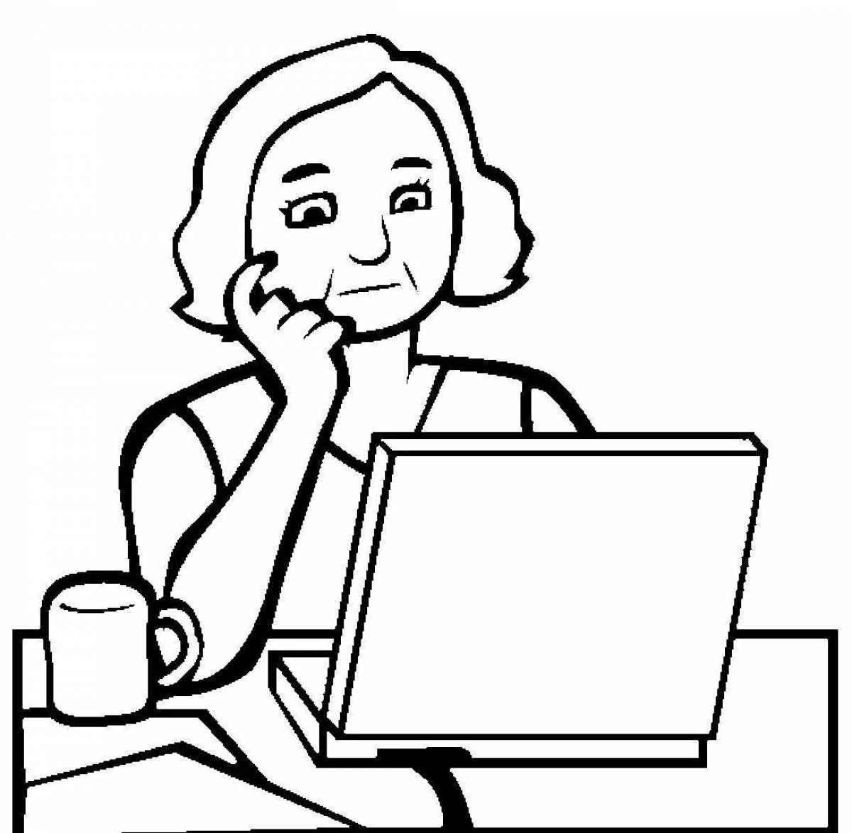 Bright accountant coloring page