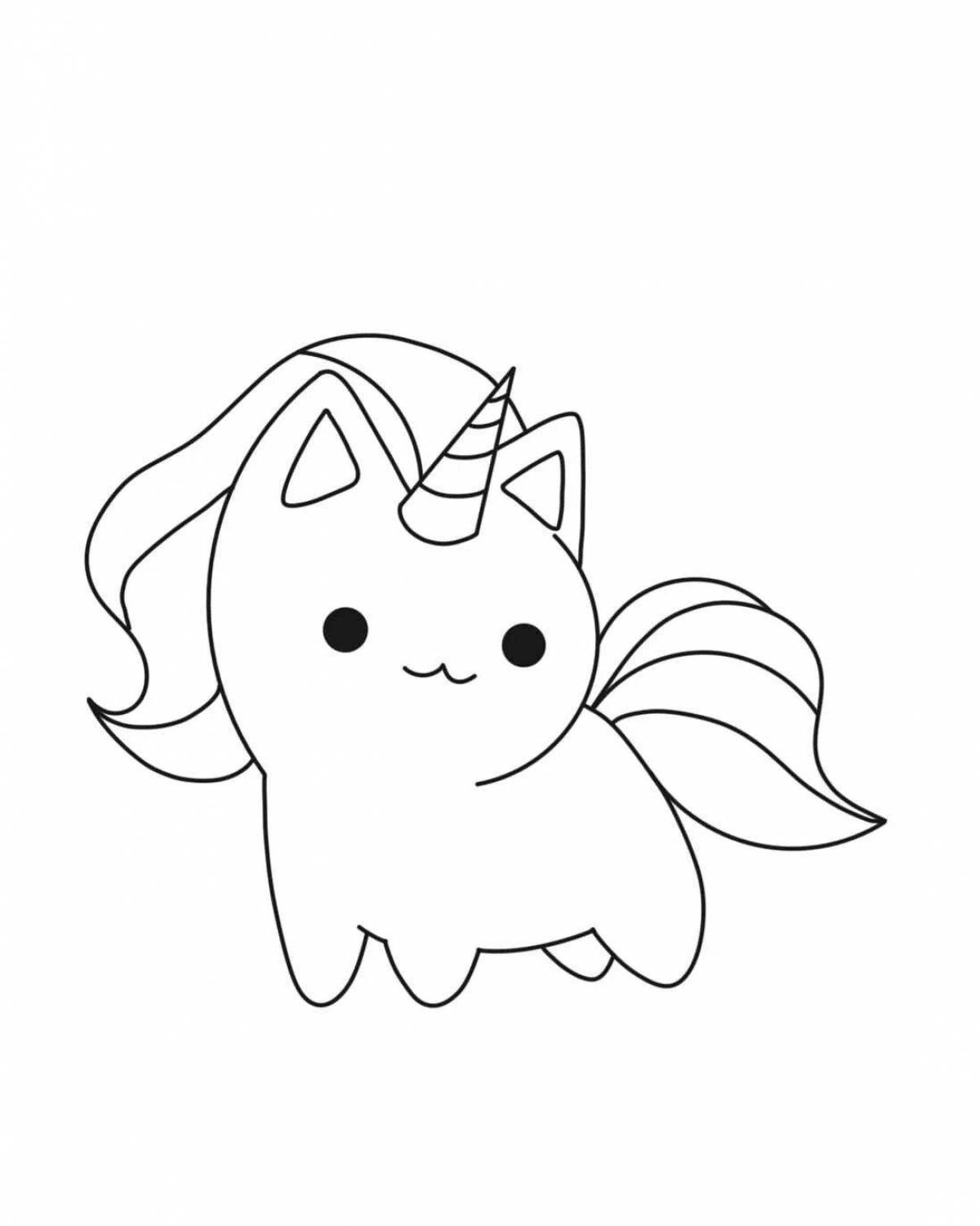 Wonderful unicorn cat coloring pages for girls