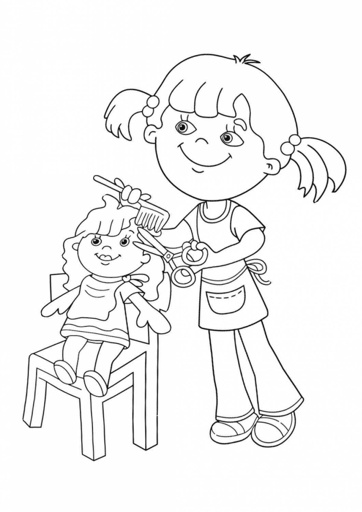 Coloring page magical beauty salon