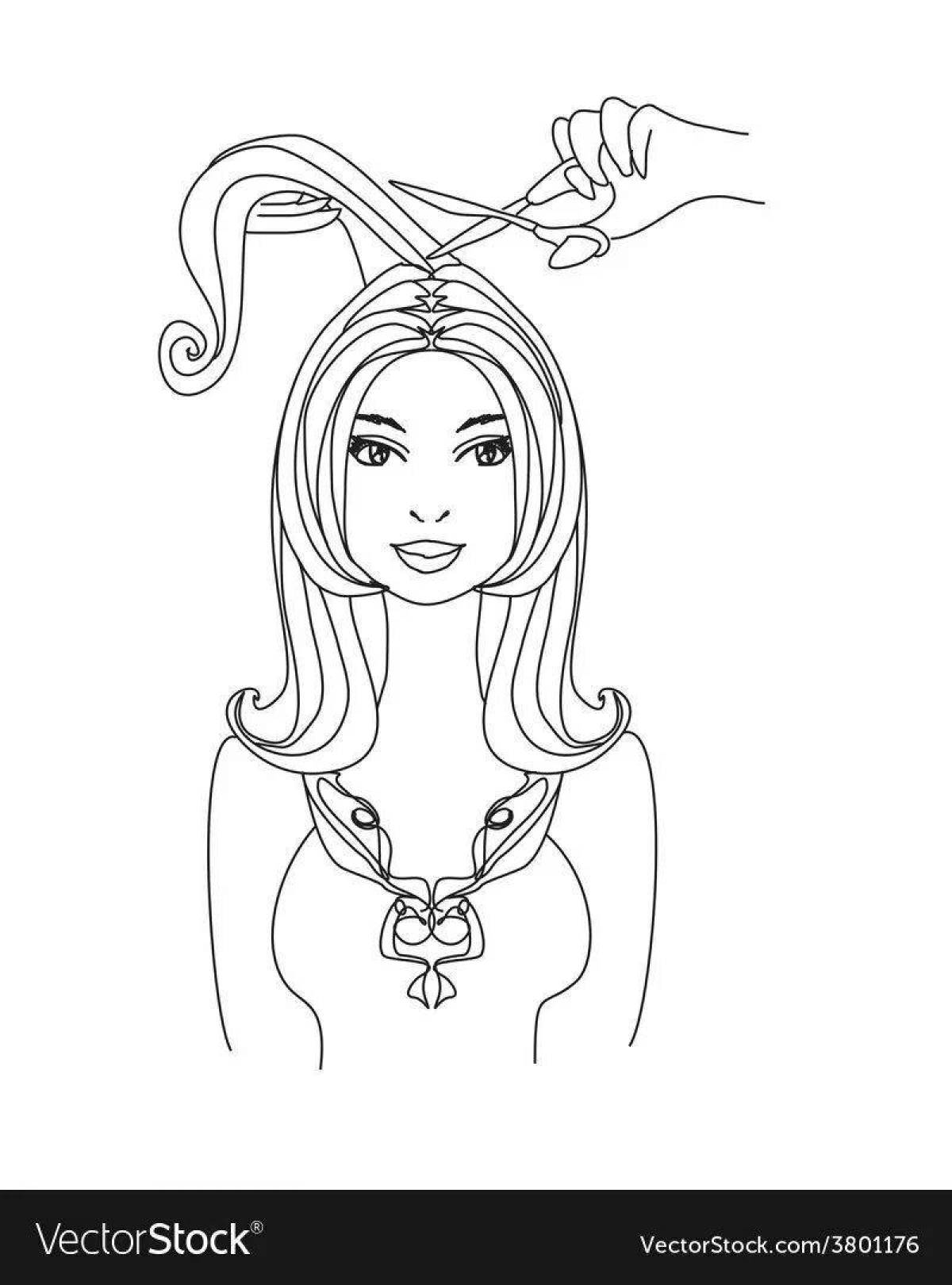 Tempting beauty salon coloring page