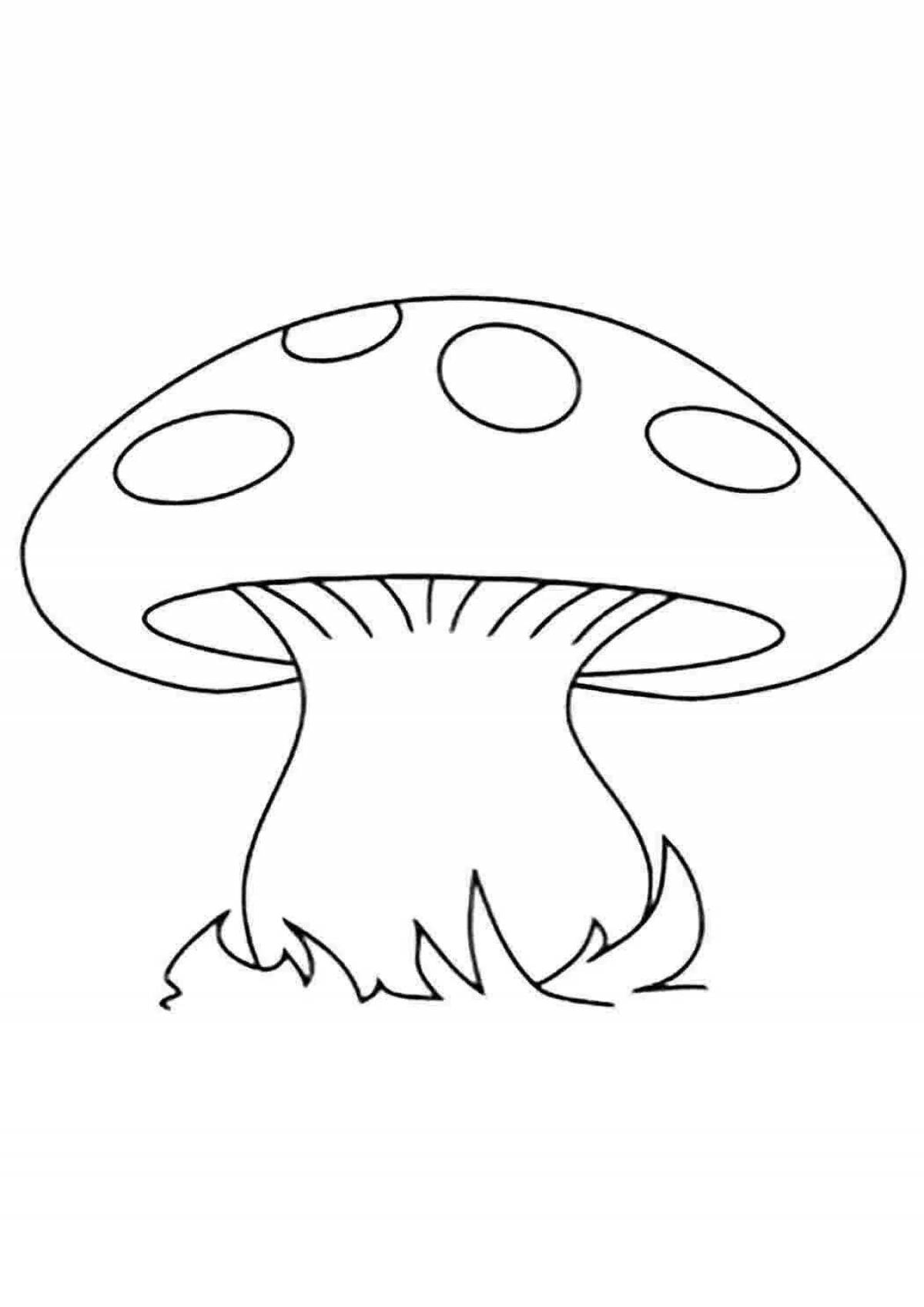 Coloring book magical fly agaric