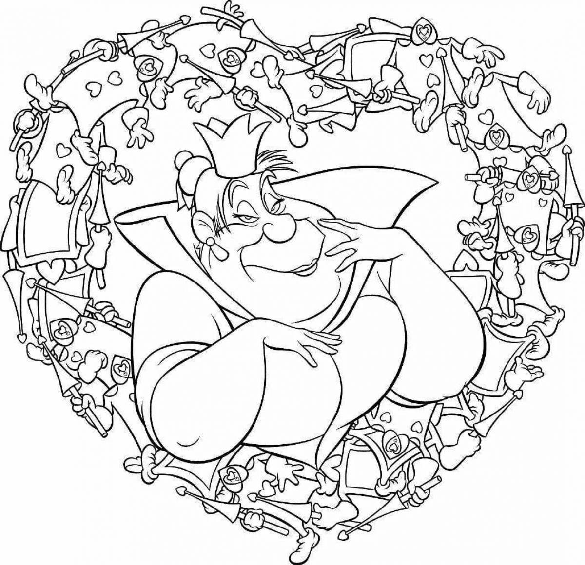 Colourful coloring pages alice dream for boys