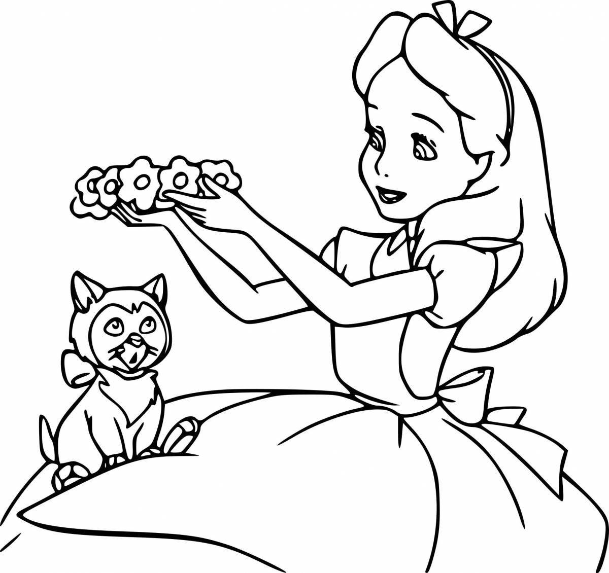 Colorful mystery alice coloring page for boys