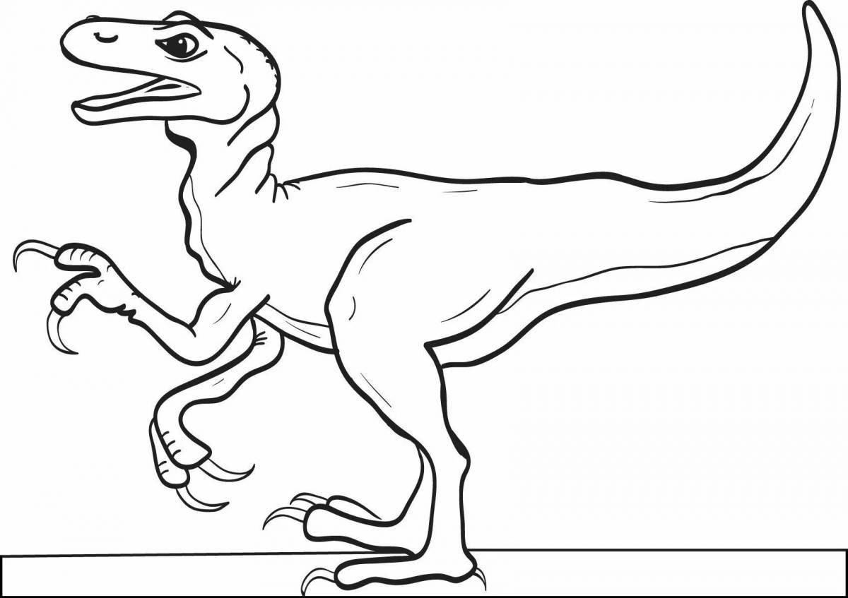 Радостный динозавр-рекс раскраска для детей