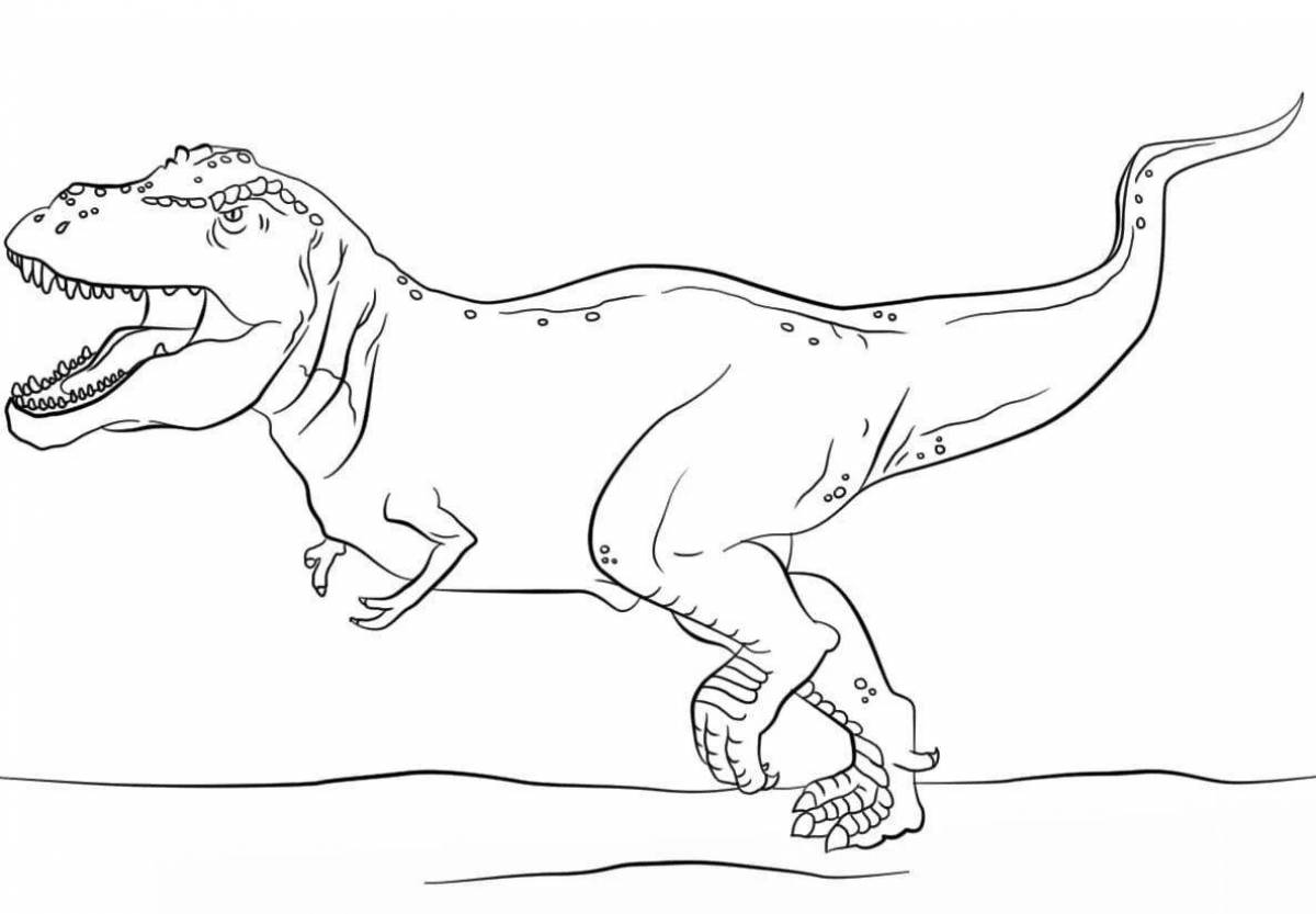 Удивительная страница раскраски динозавров рекс для детей