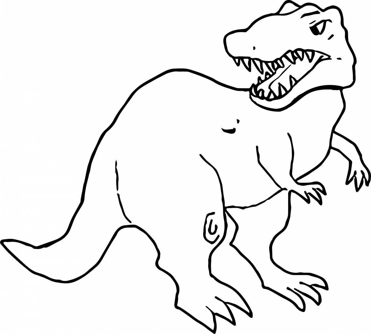 Очаровательная раскраска динозавров рекс для детей
