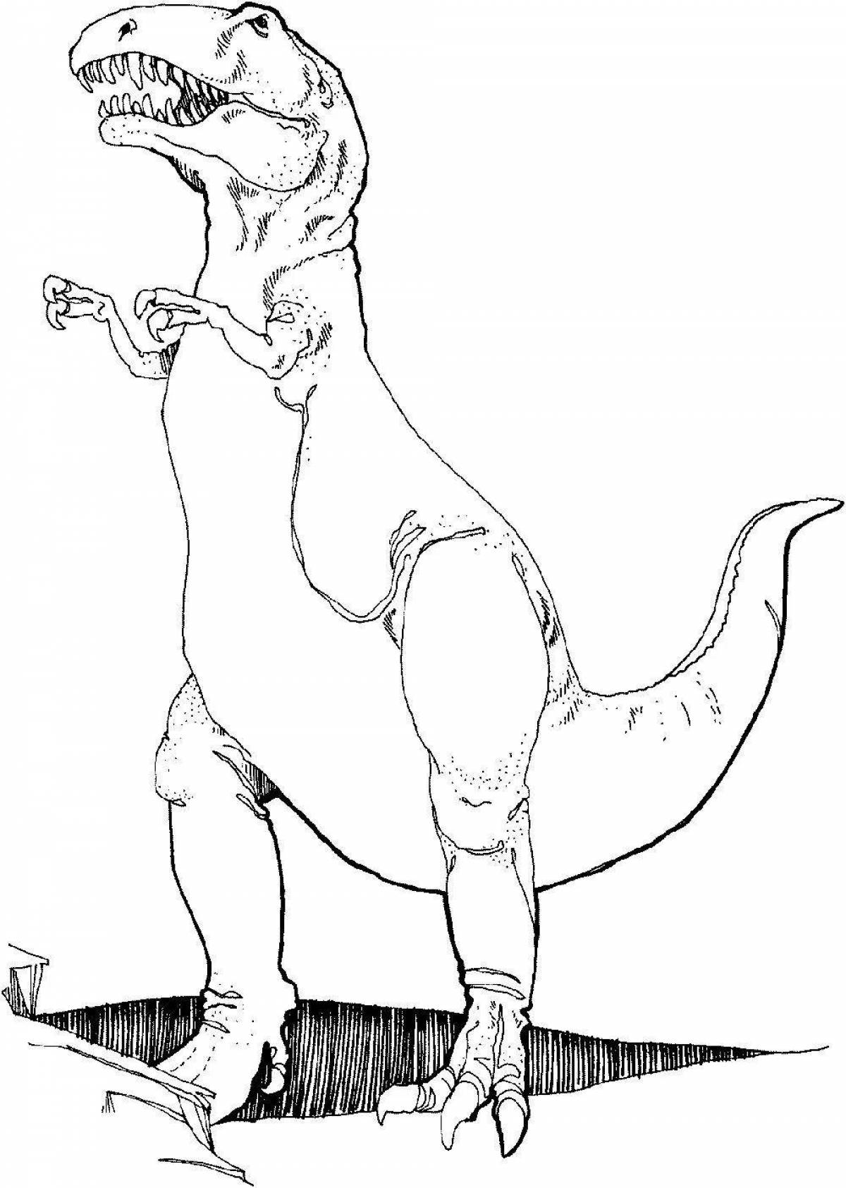 Милый динозавр-рекс раскраска для детей