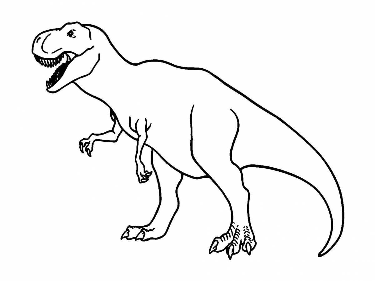 Раскраска славный динозавр рекс для детей