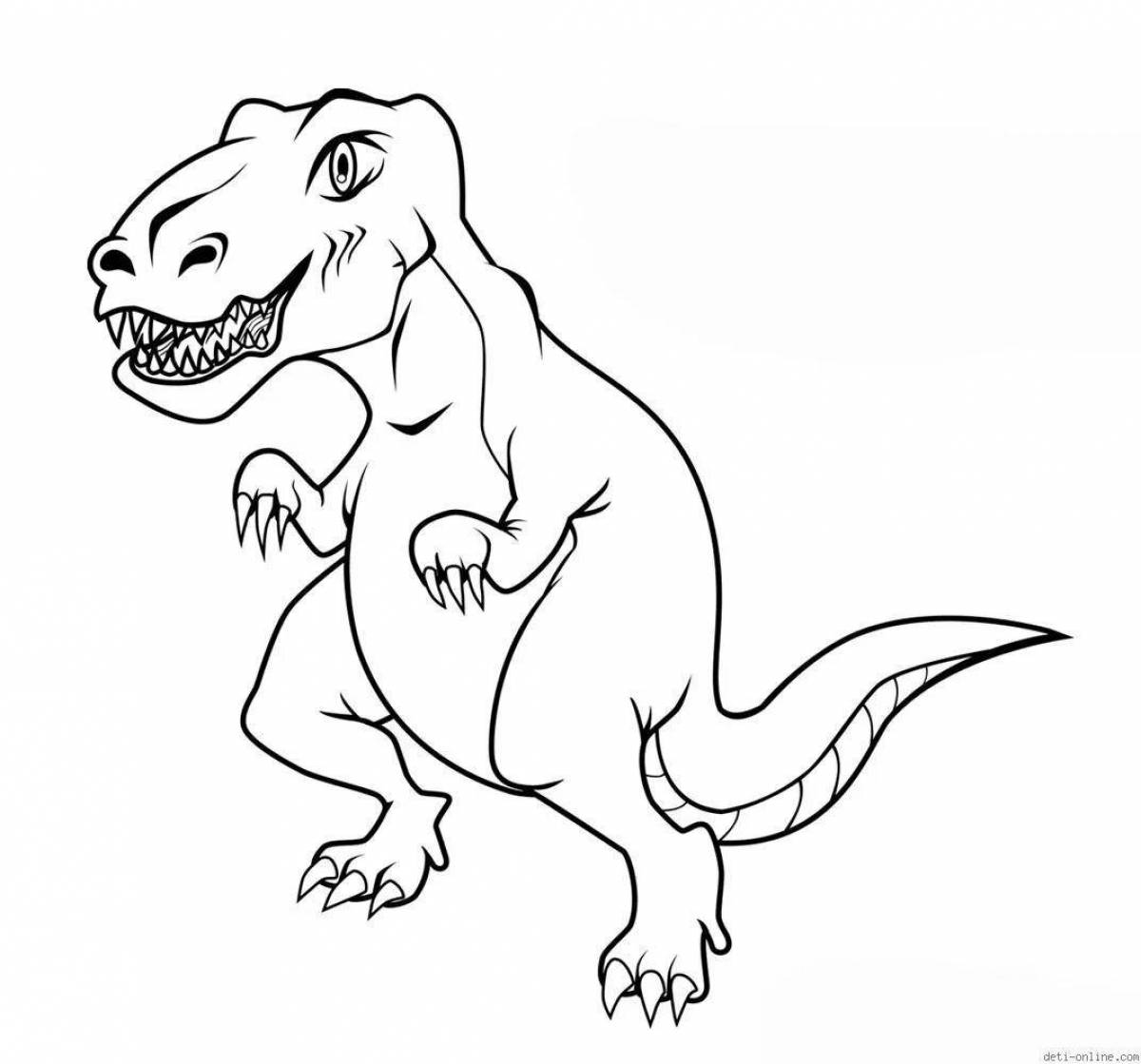 Раскраска очаровательный динозавр рекс для детей