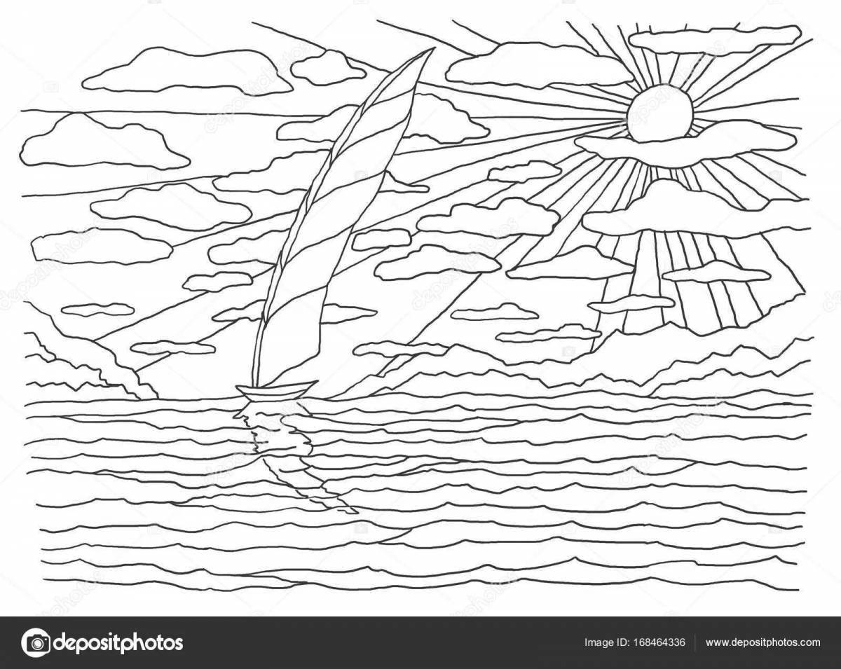 Great marine coloring book for kids