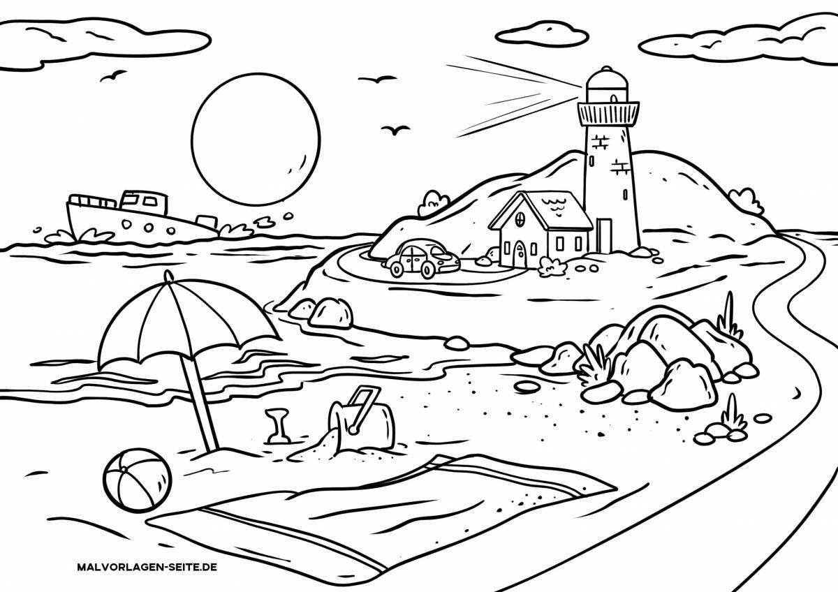 Animated marine coloring book for kids