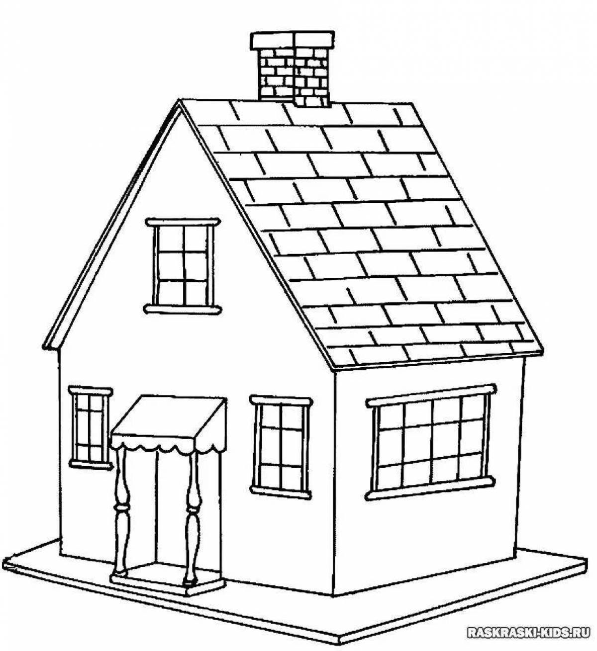 Amazing simple house coloring book for kids