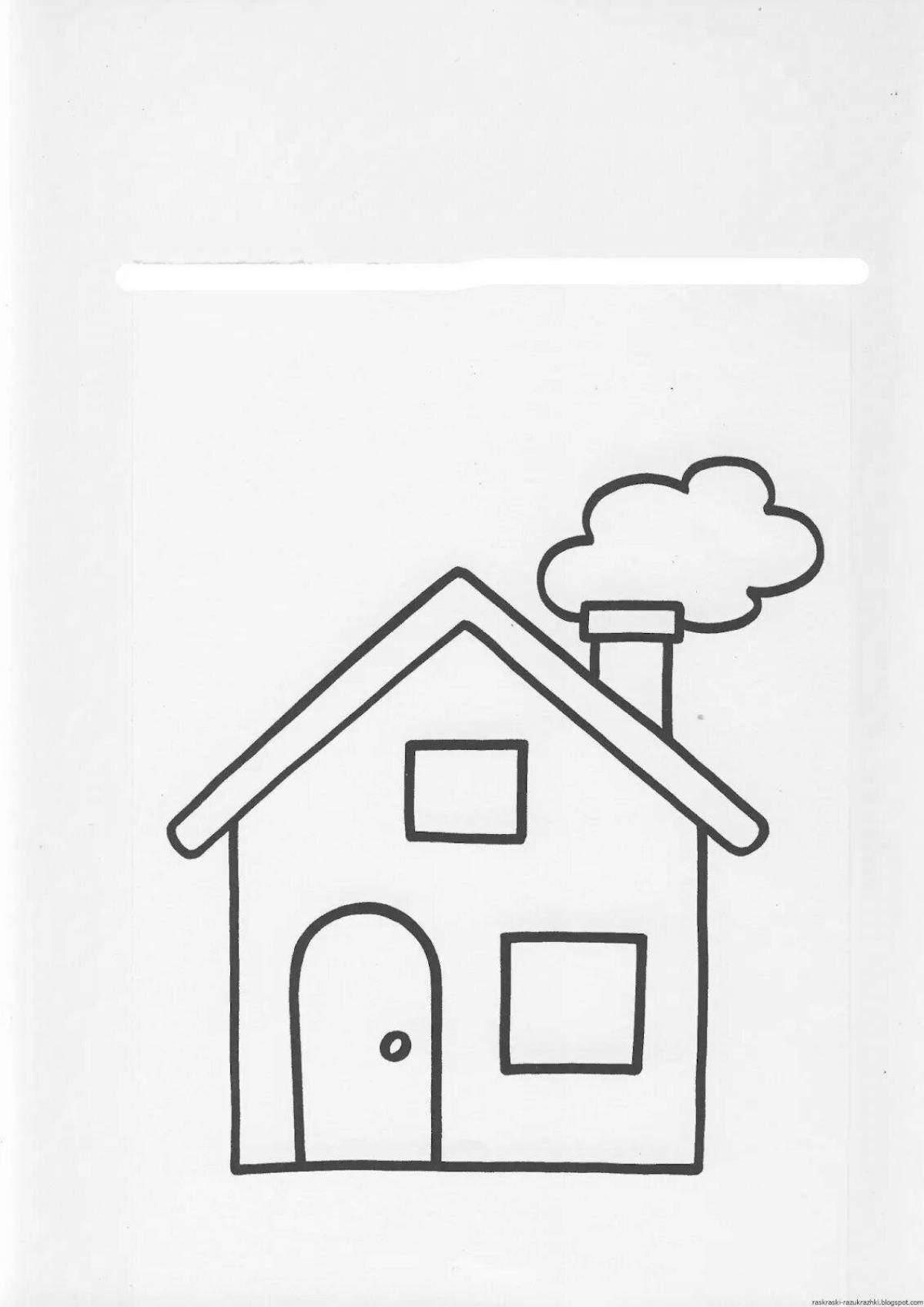Living simple house coloring book for kids