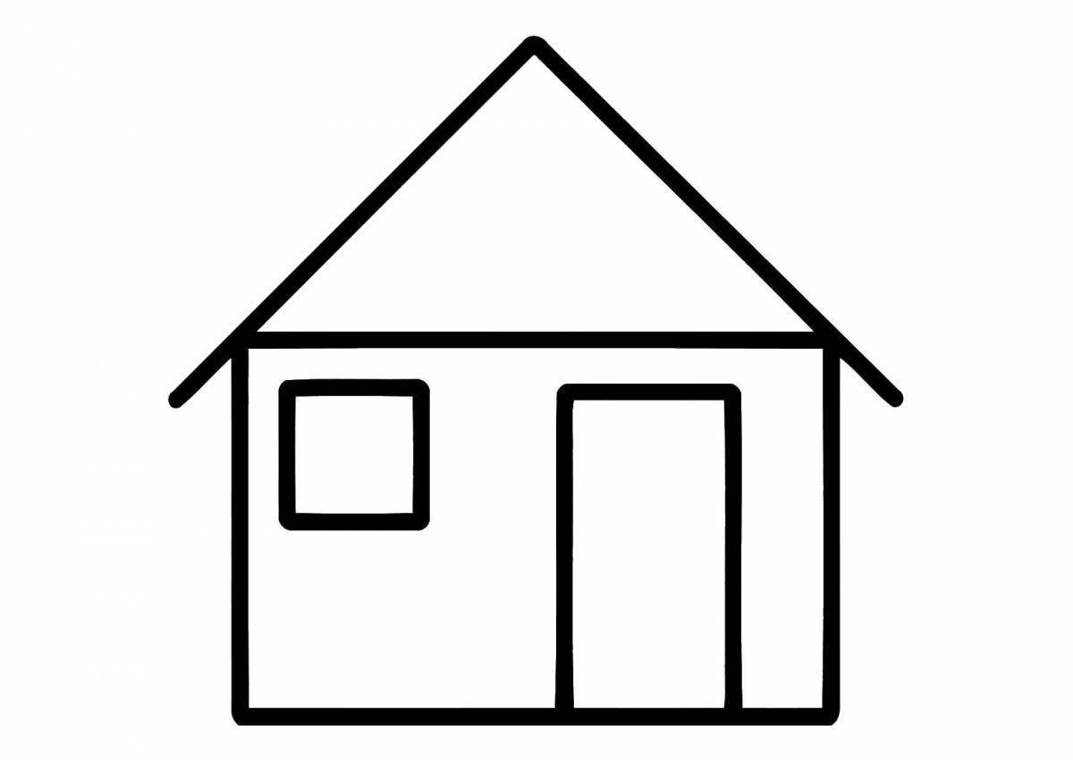 Fascinating simple house coloring book for kids