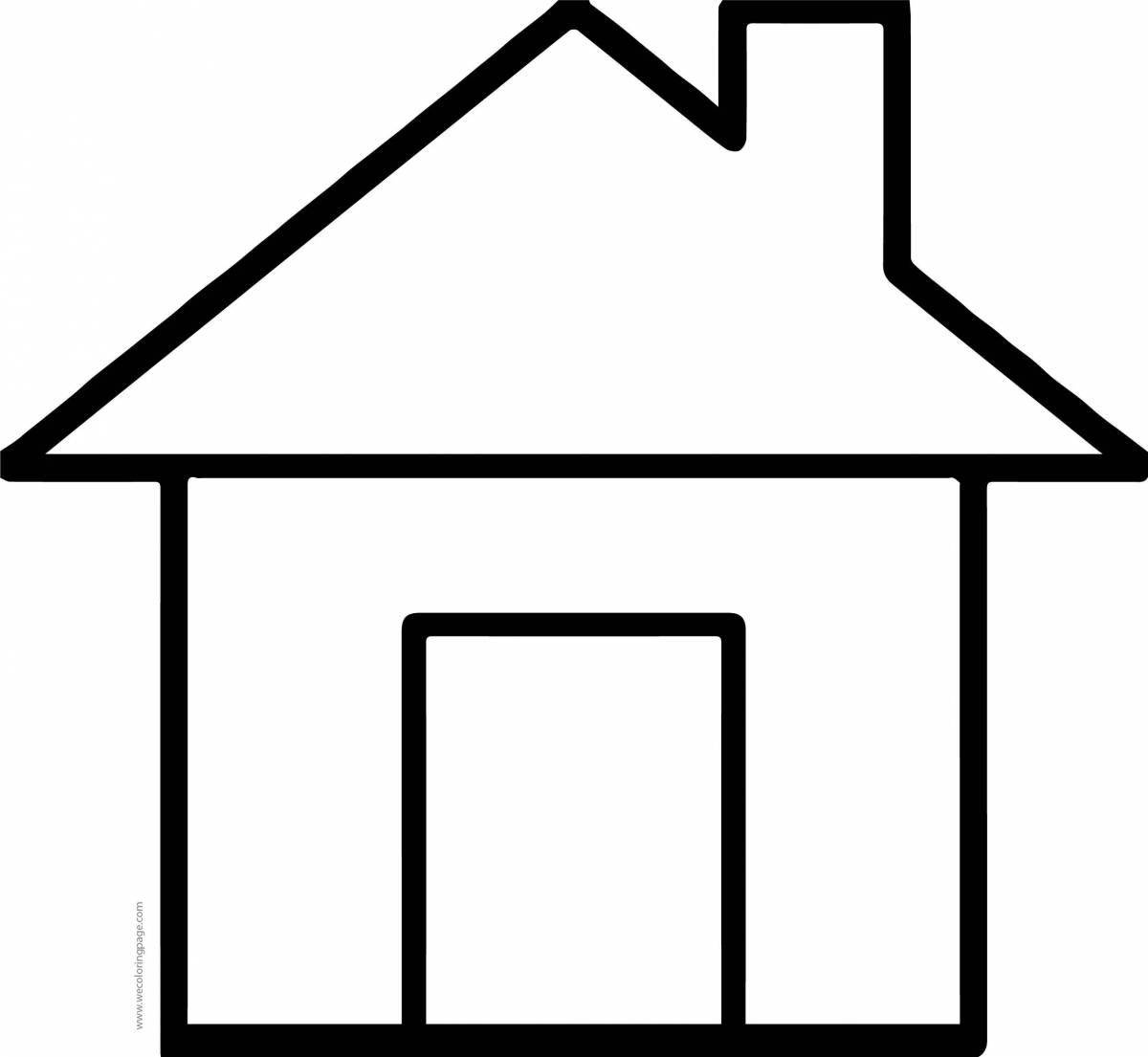 Exciting simple house coloring book for kids