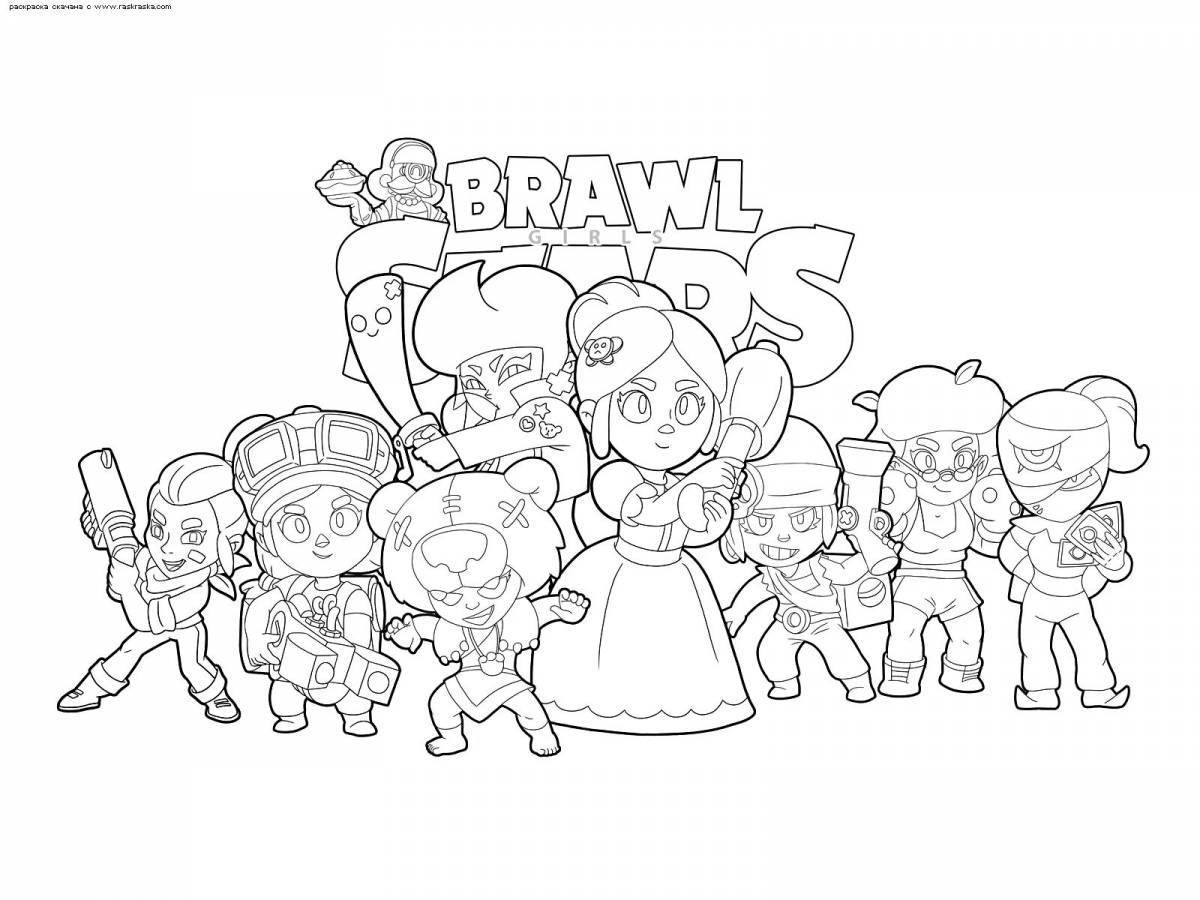 Radiant coloring page of legendary fighters bravo stars